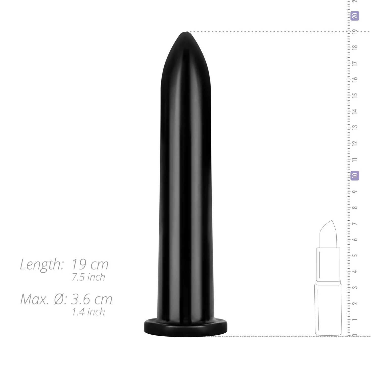 All Black - Dildo 20 cm - Zwart