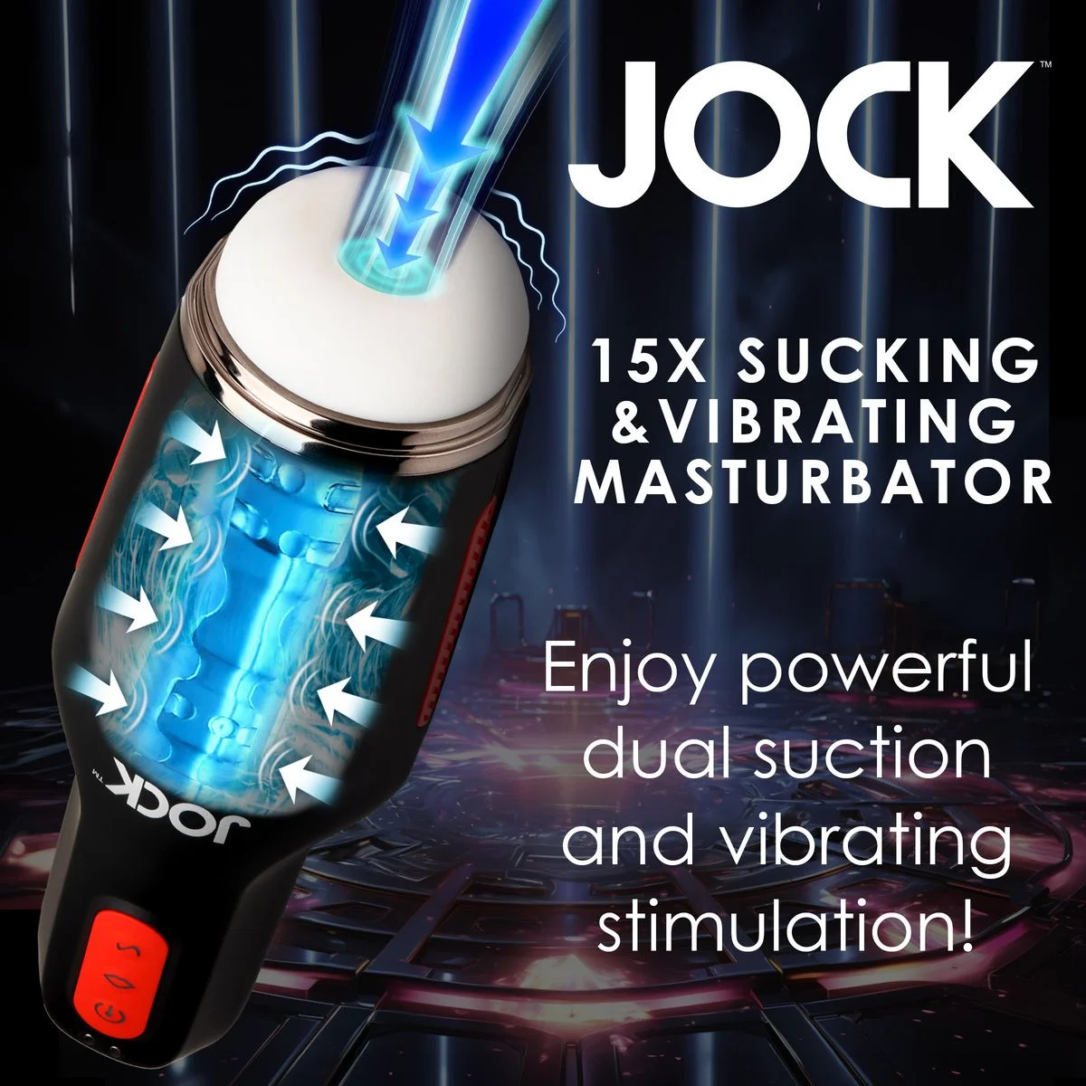 JOCK - Zuigende & Vibrerende Masturbator Oplaadbaar