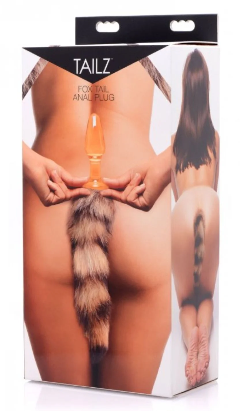 TAILZ - Fox Tail Anaalplug van Glas - Oranje met Faux Fur Staart