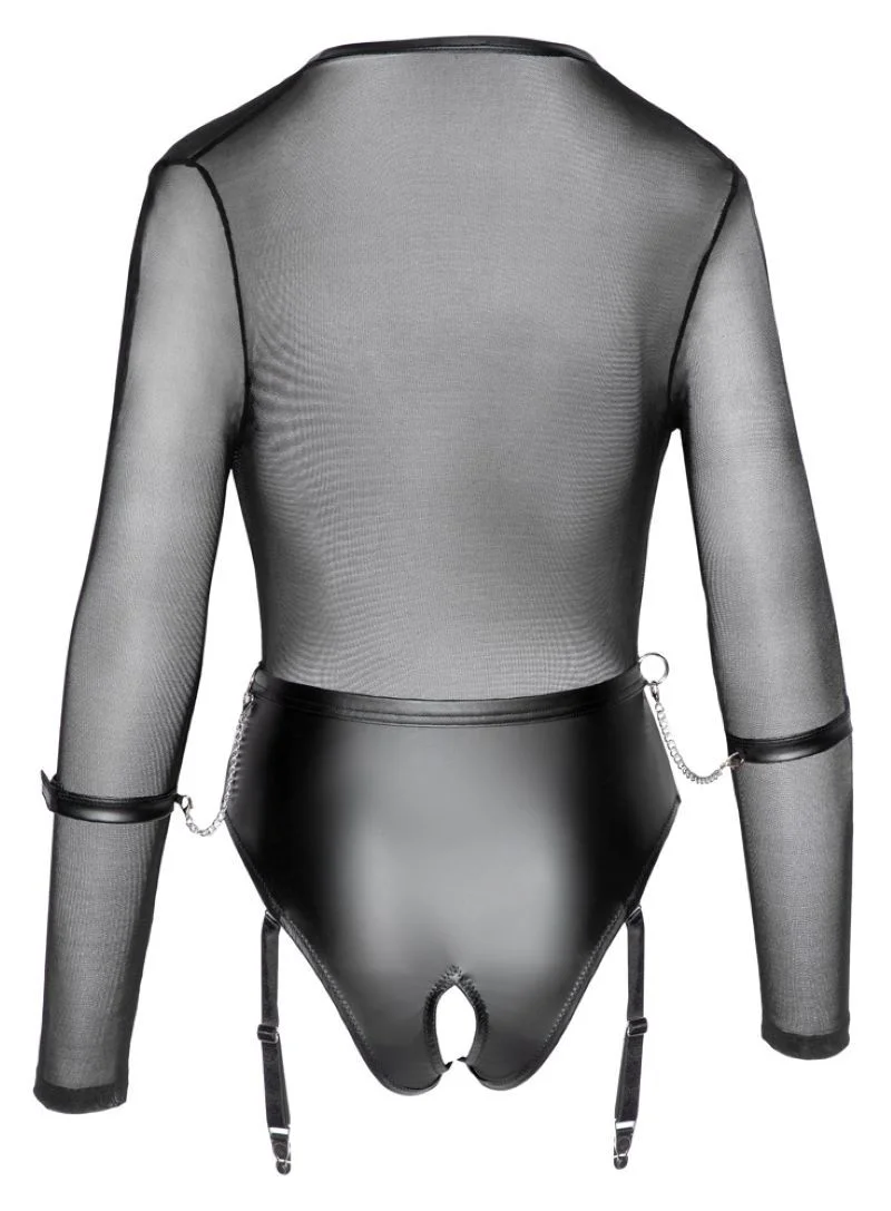 Open kruis Body met jarretels en handboeien