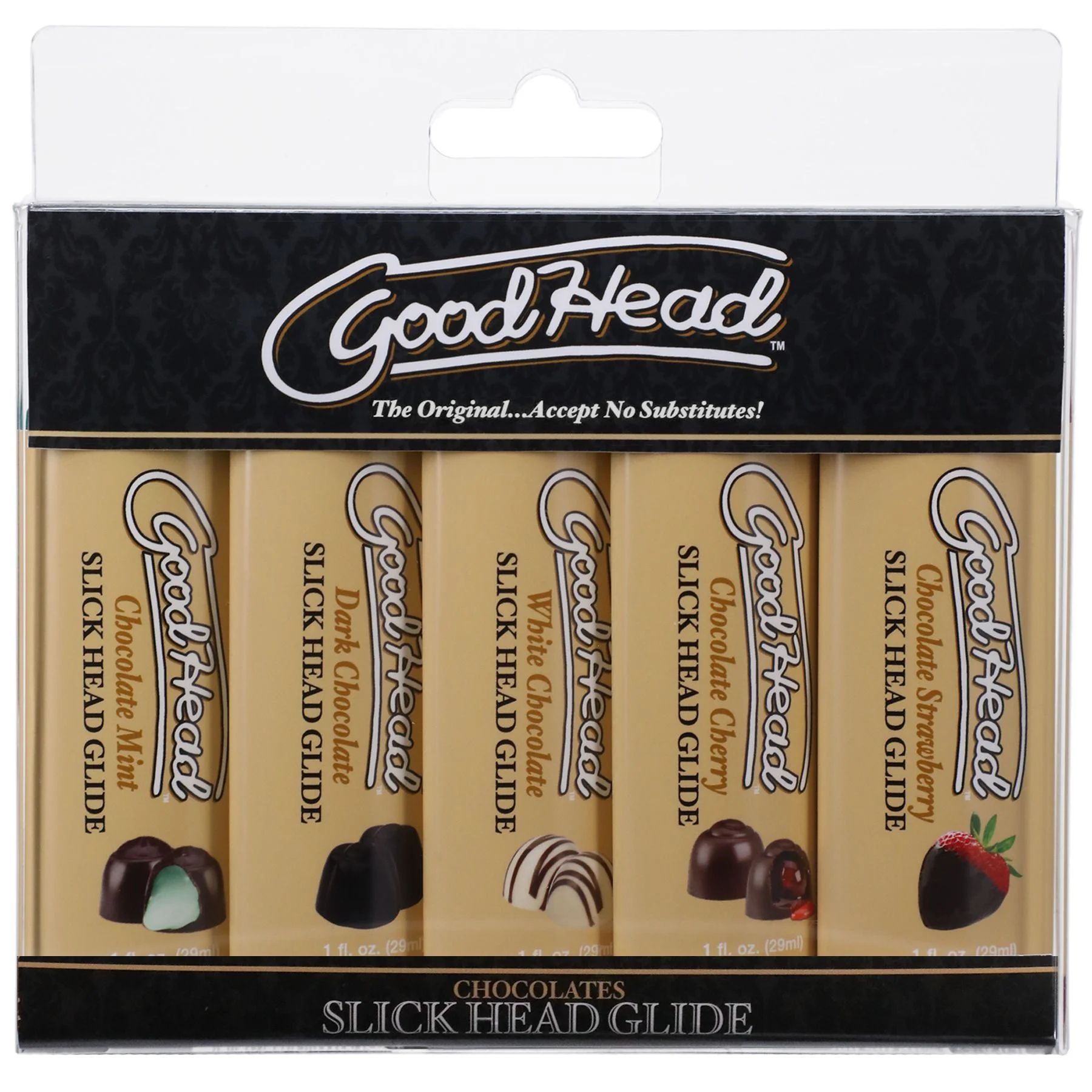 Doc Johnson - GoodHead Slick Head Glide Chocolade - 5-Pack 30 ml