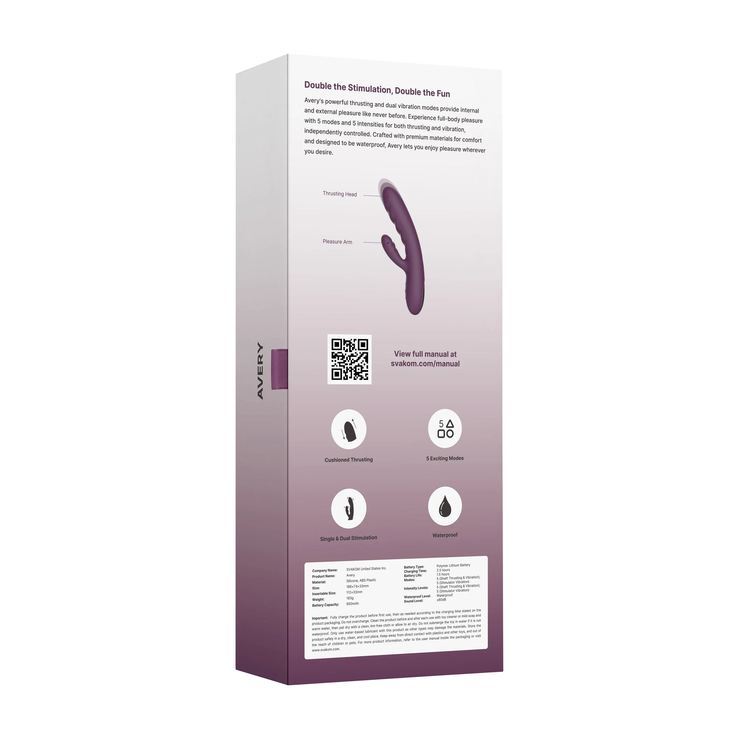 SVAKOM - Avery Krachtige Stotende Vibrator - Lila