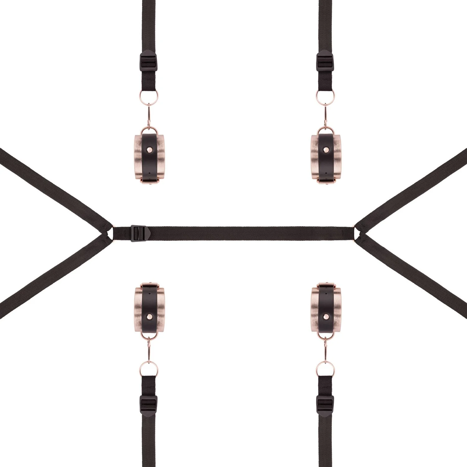 Rosy Gold - Under-Mattress Restraint Set - Zwart
