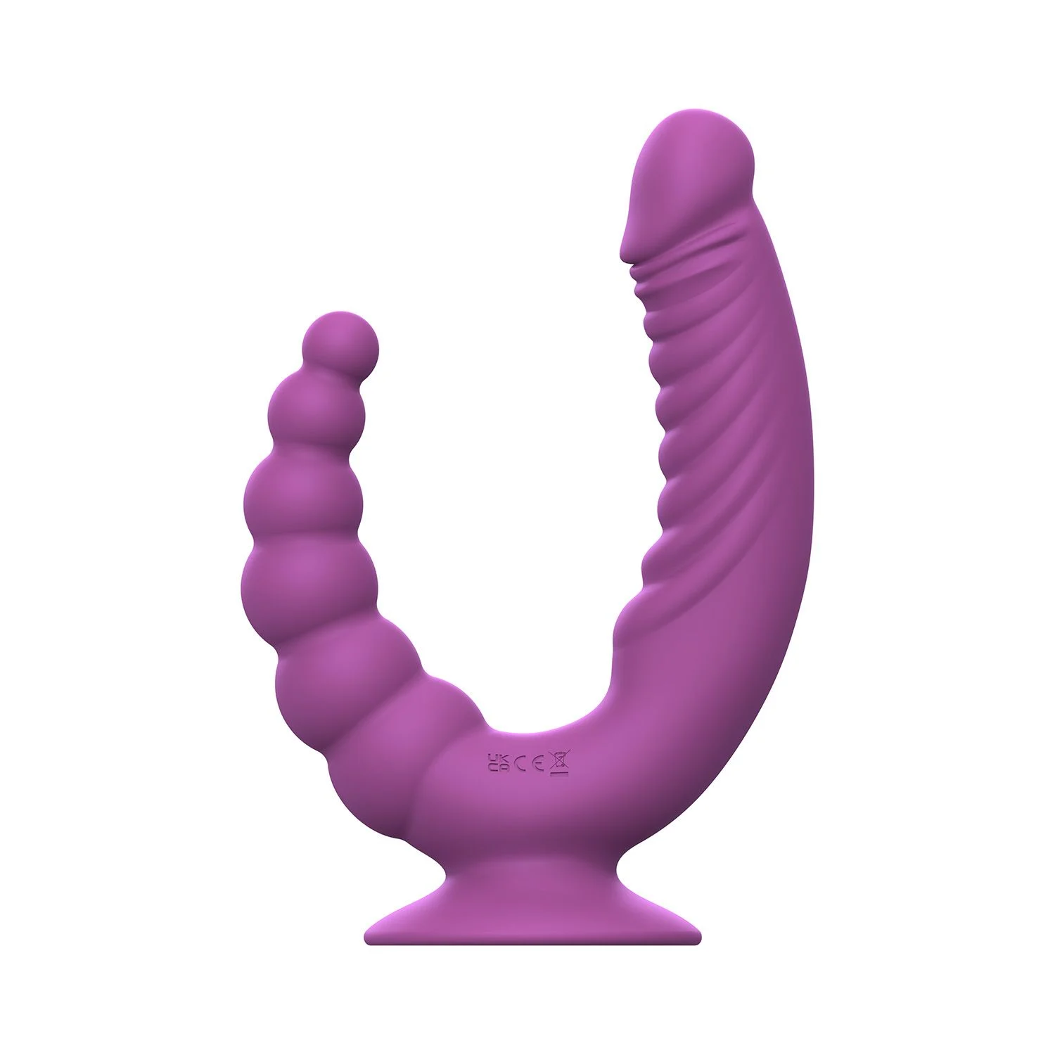 Teazers - Double Vibrator met Zuignap en Afstandsbediening - Paars
