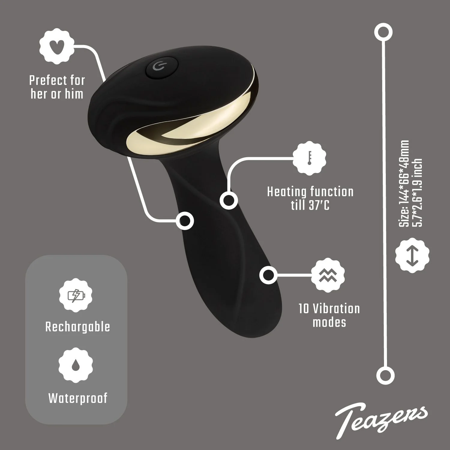Teazers – Heat Of The Moment Buttplug Vibrator – Zwart