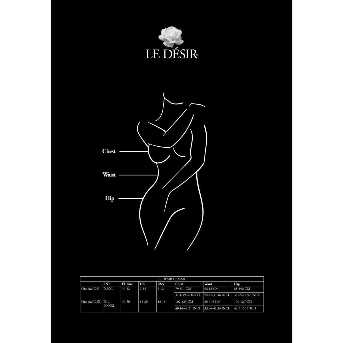 Le Desir - Jarretelpanty met Bandjes in de Taille Queen Size - Zwart