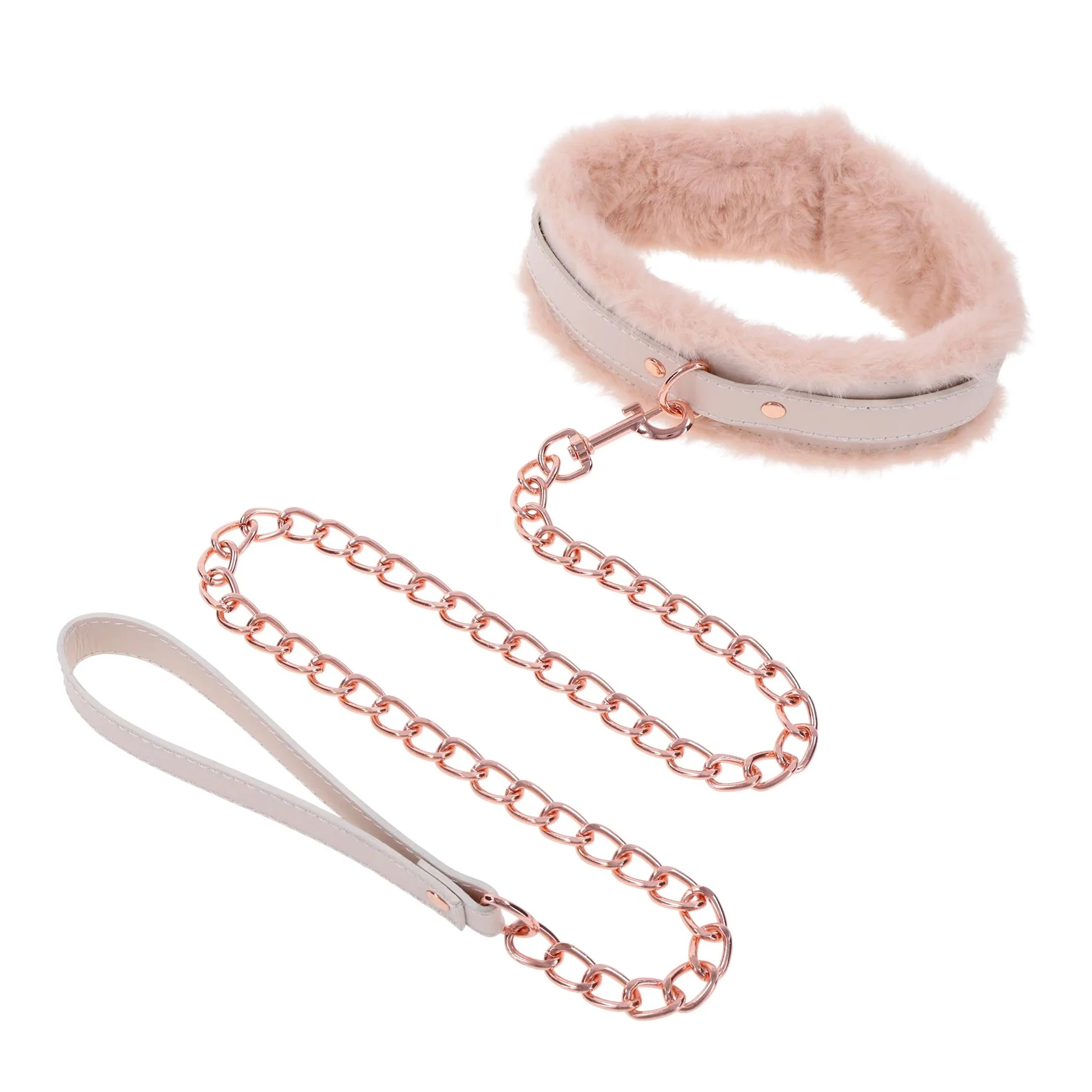 Sportsheets – S&M Peaches ‘n CreaMe Bont Halsband & Lijn – Crème