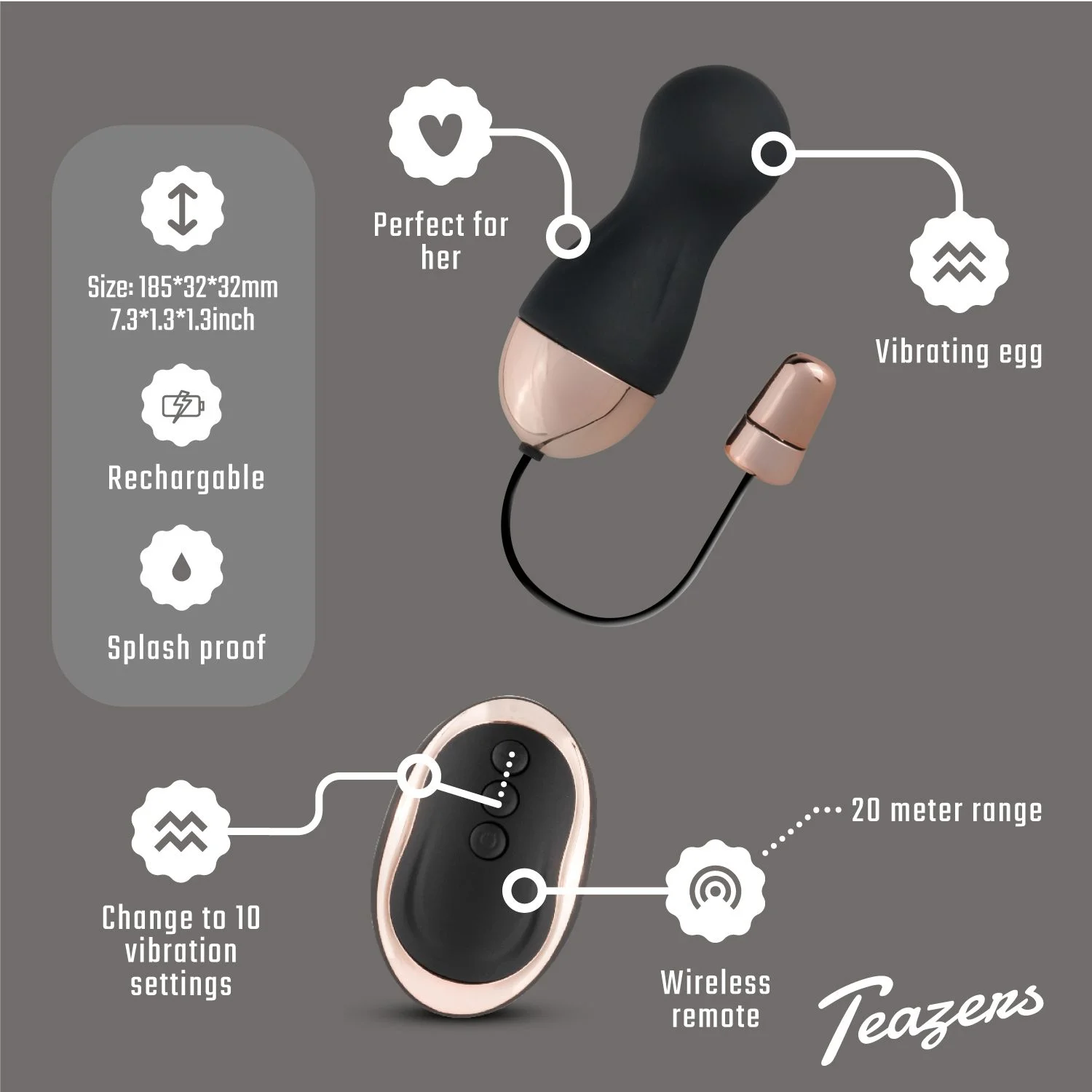 Teazers Vibratie-Eitje Met Afstandsbediening