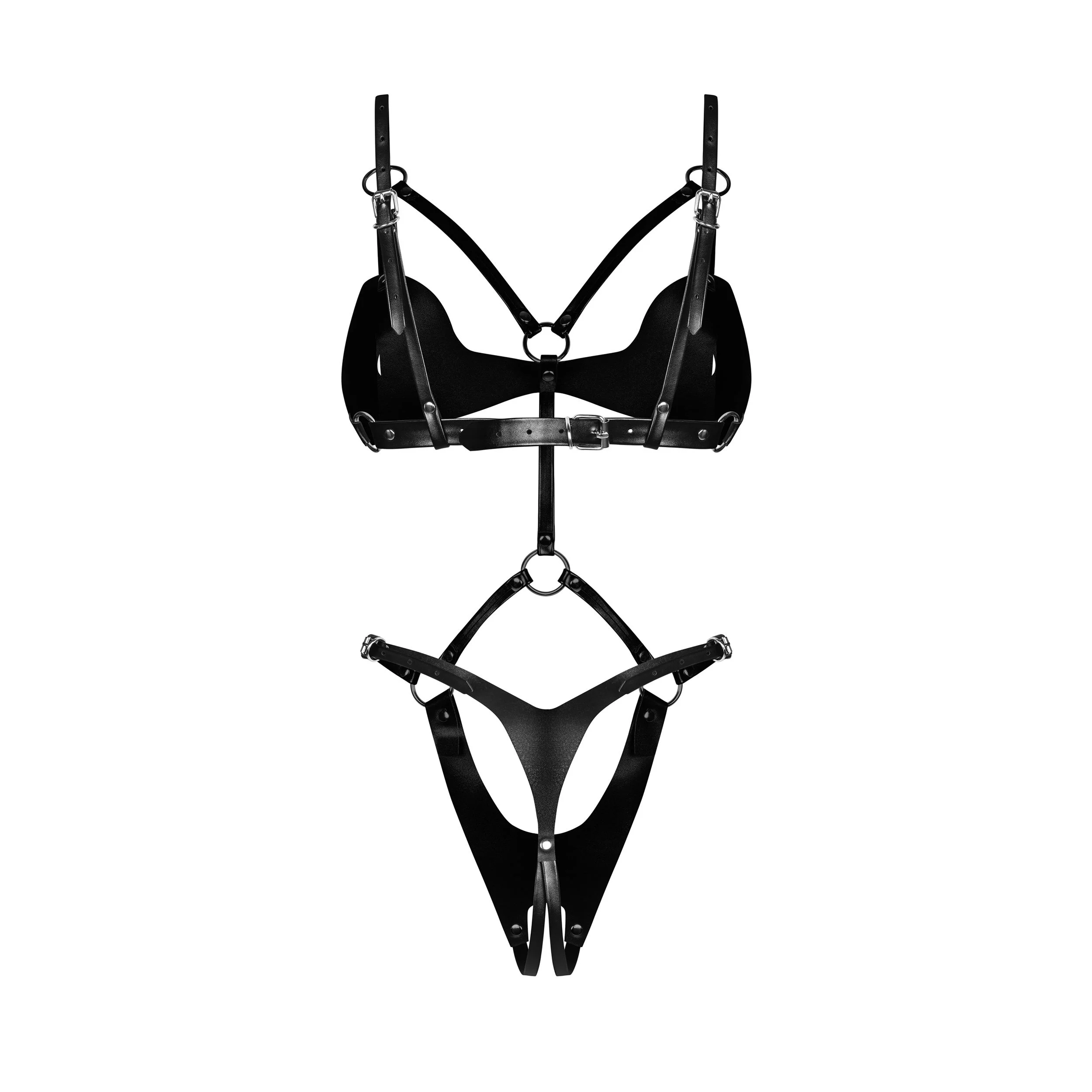 Obsessive - Dame Control Kruisloze Teddy - Zwart