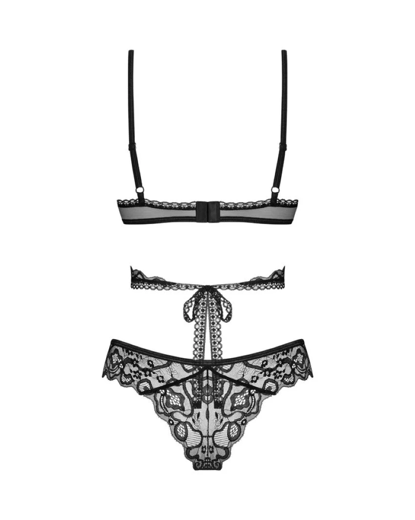 Obsessive - Blomentis Tweedelige Set - Zwart