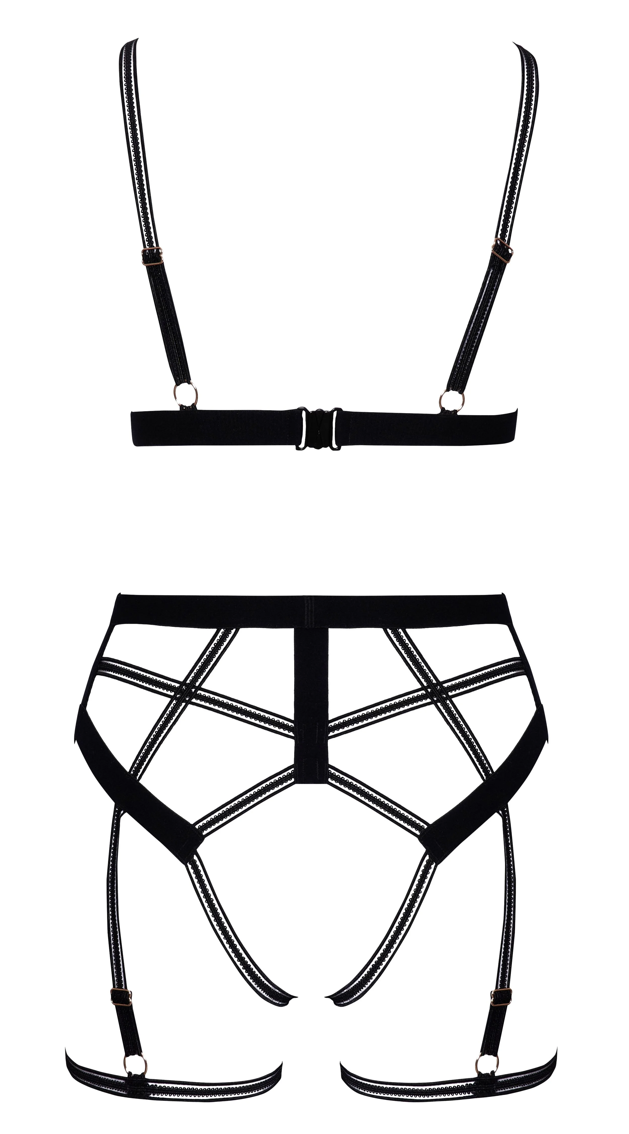 Cottelli LINGERIE – Ouvert Set Bh & Slip – Zwart