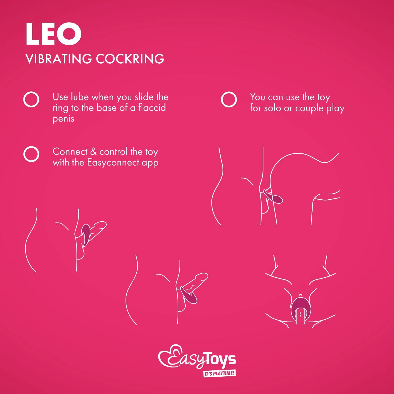 EasyConnect - Vibrerende Cockring Leo app gestuurd