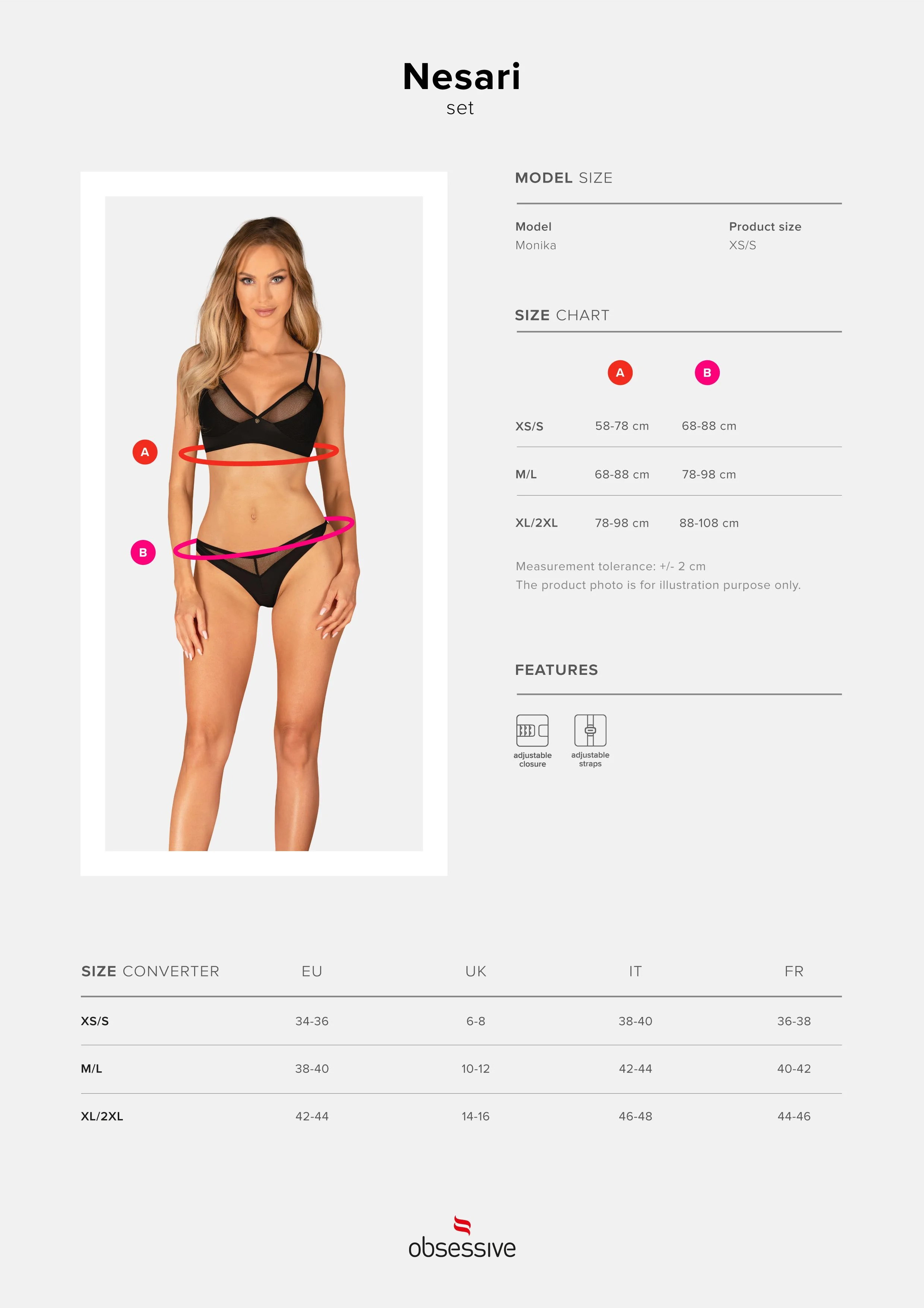 Obsessive - Nesari Tweedelige Set - Zwart