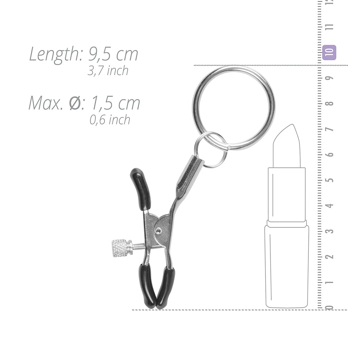 Fetish - Metalen Tepelklemmen Met Ring