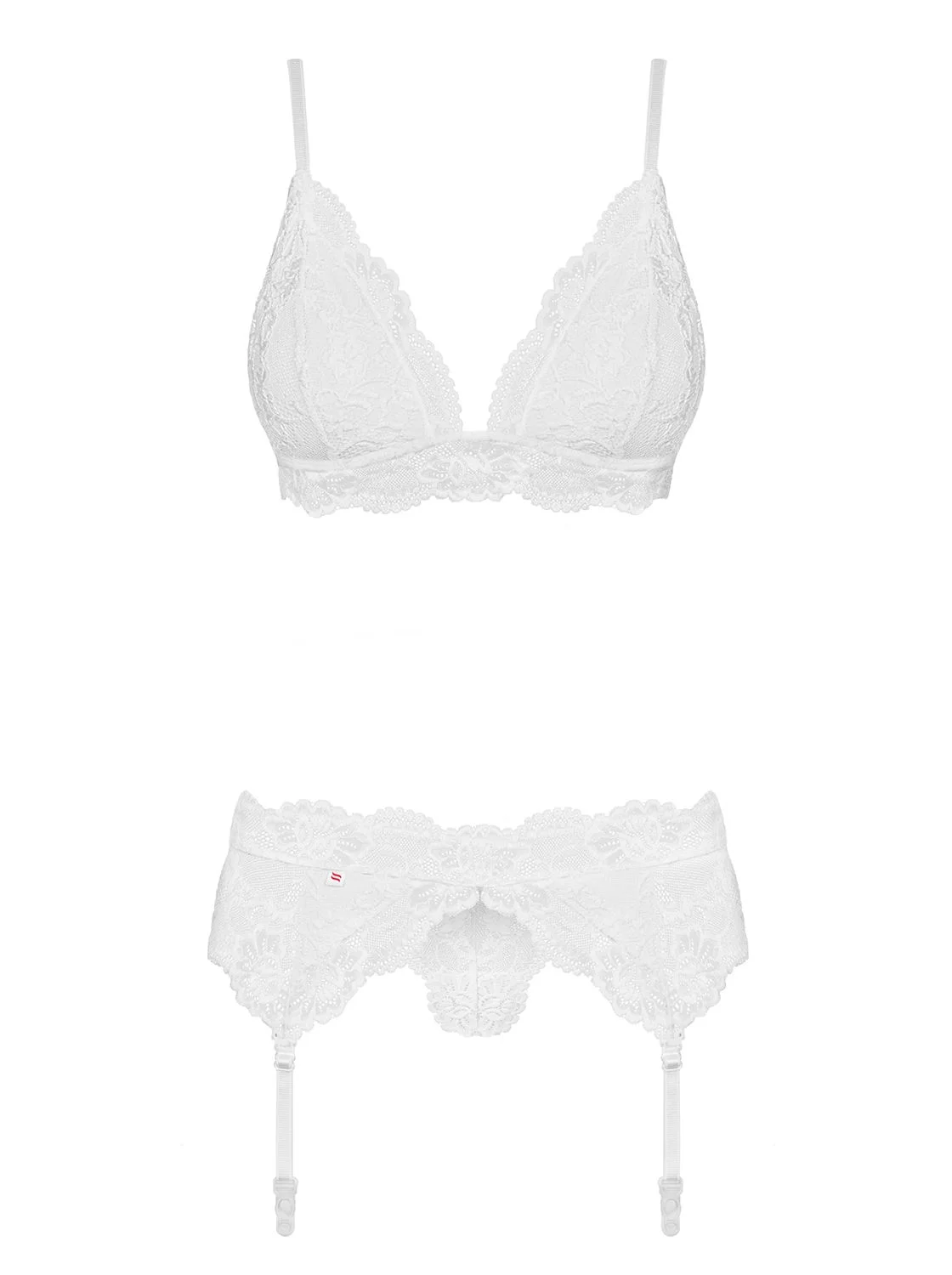 3-Delige Kanten Jarretel Set - Wit