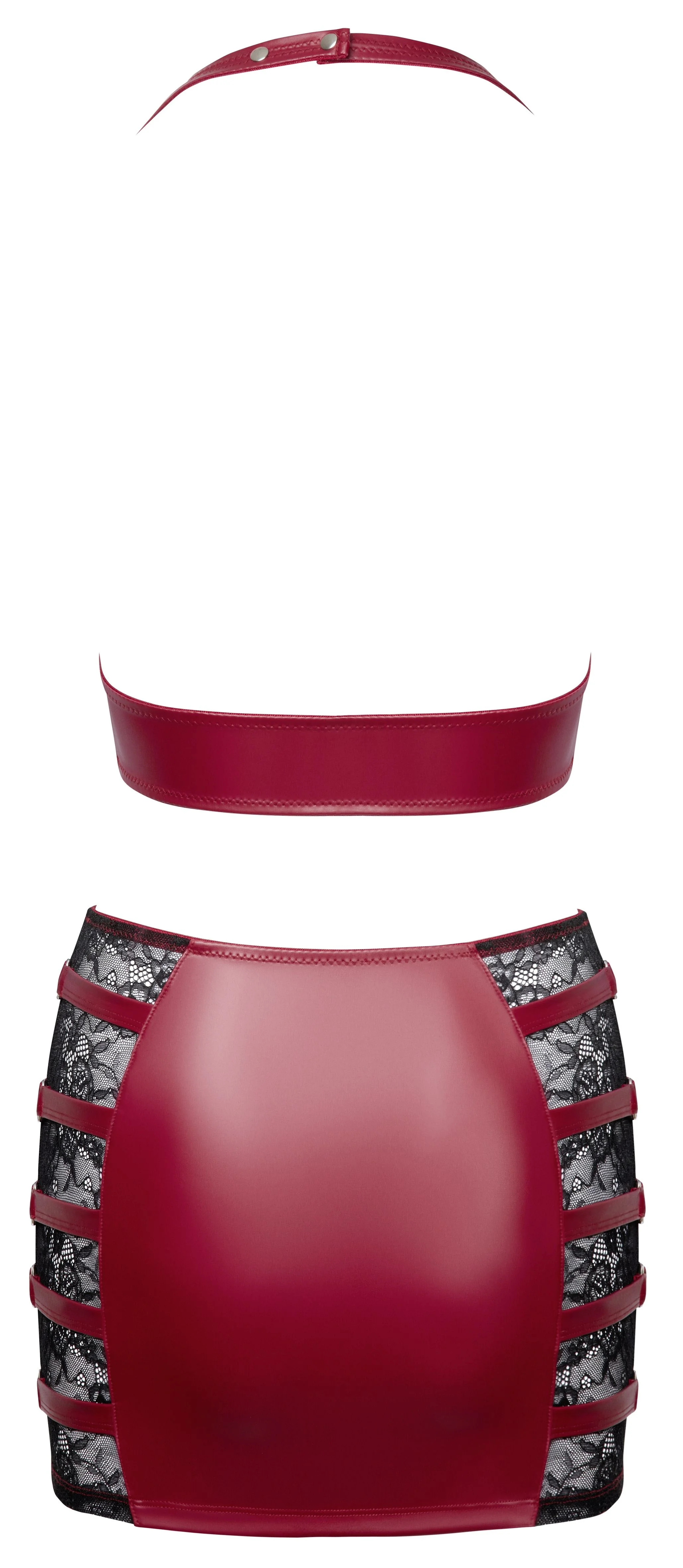 Cottelli PARTY – Crop Top & Mini Rok Set – Rood