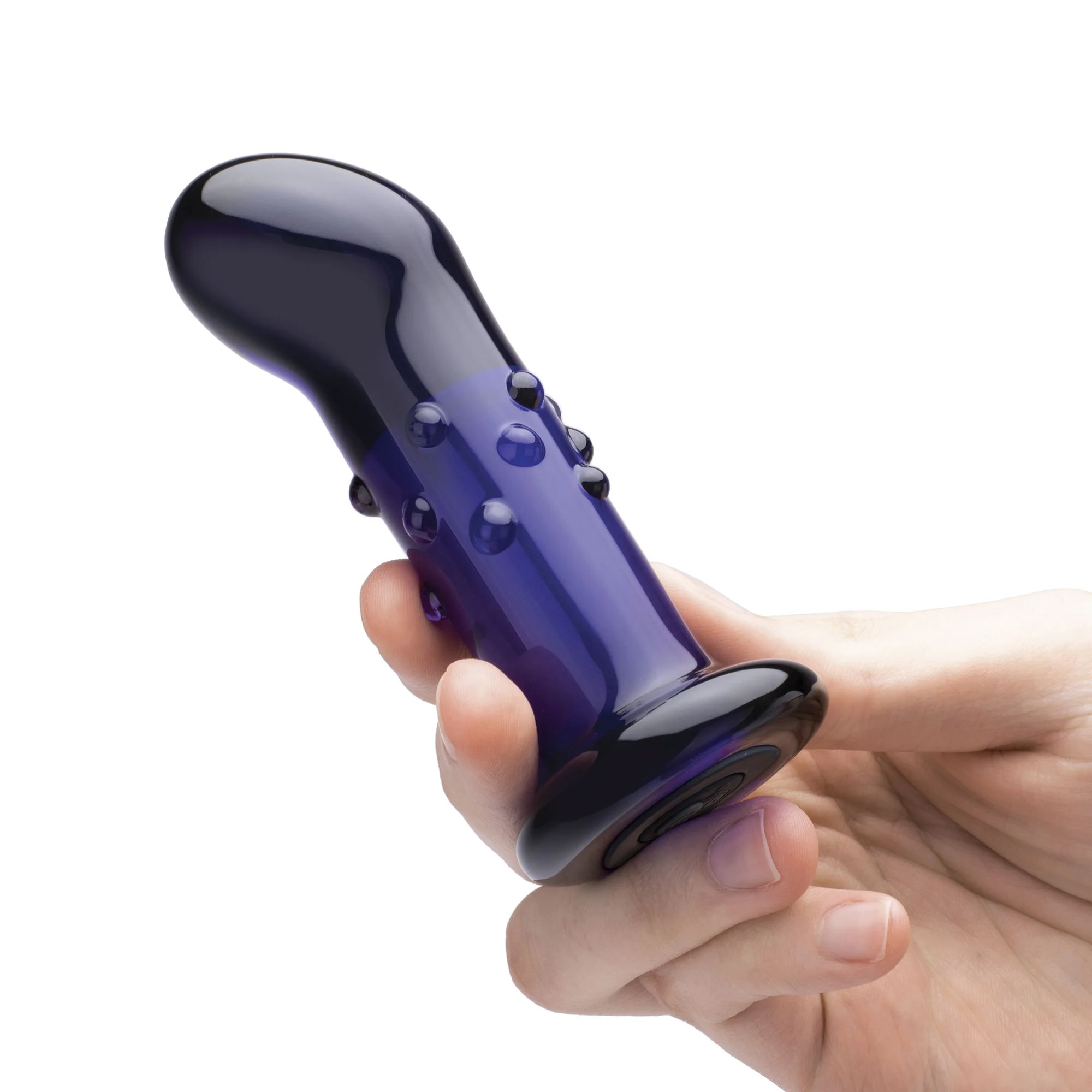 Glas - Rechargeable Remote Controlled Vibrating Dotted  G-Spot/P-Spot Plug