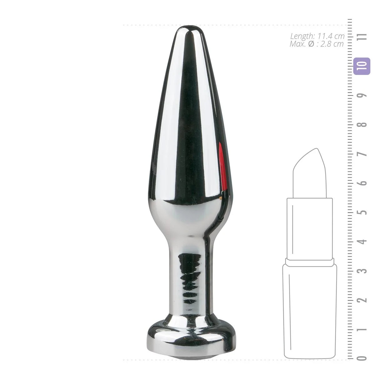 Metalen Buttplug met Diamant Zilver - L