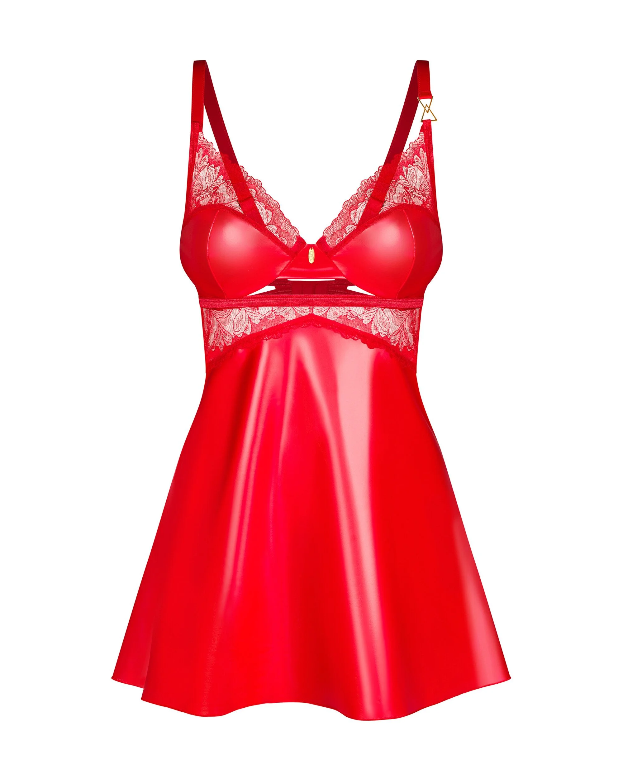 Obsessive - Aliosa Chemise & String - Rood
