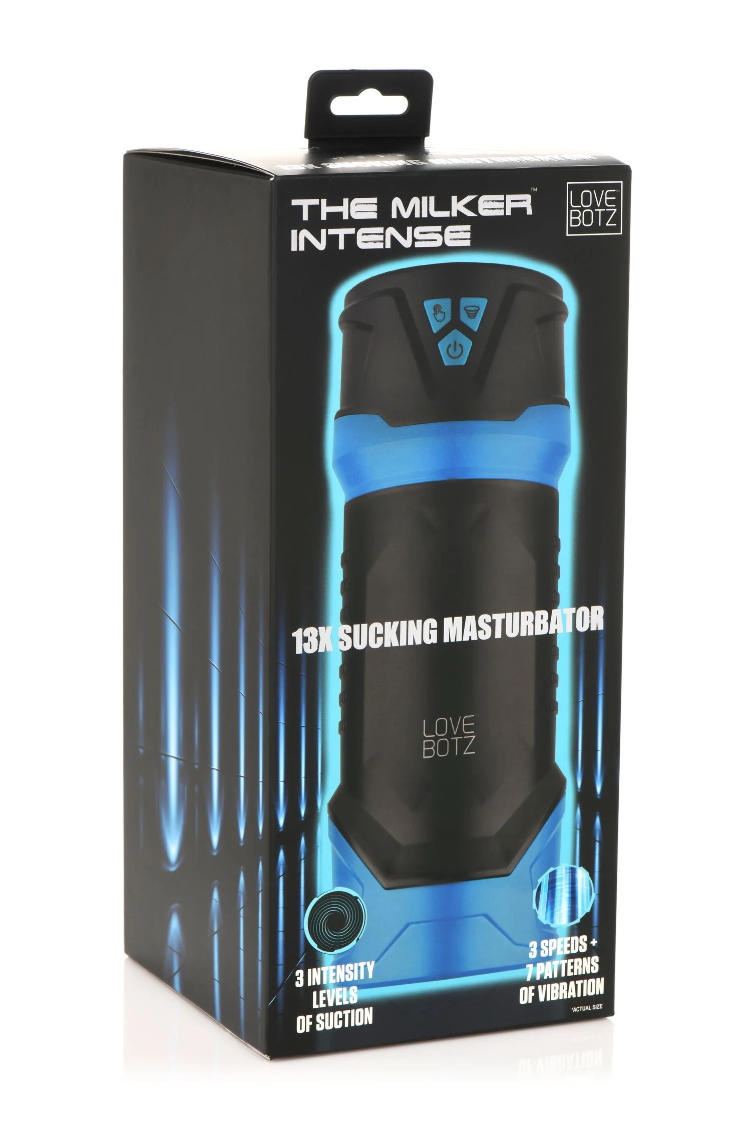 THE MILKER - Intense Masturbator Zuig- en Vibratiefunctie - Zwart/Blauw