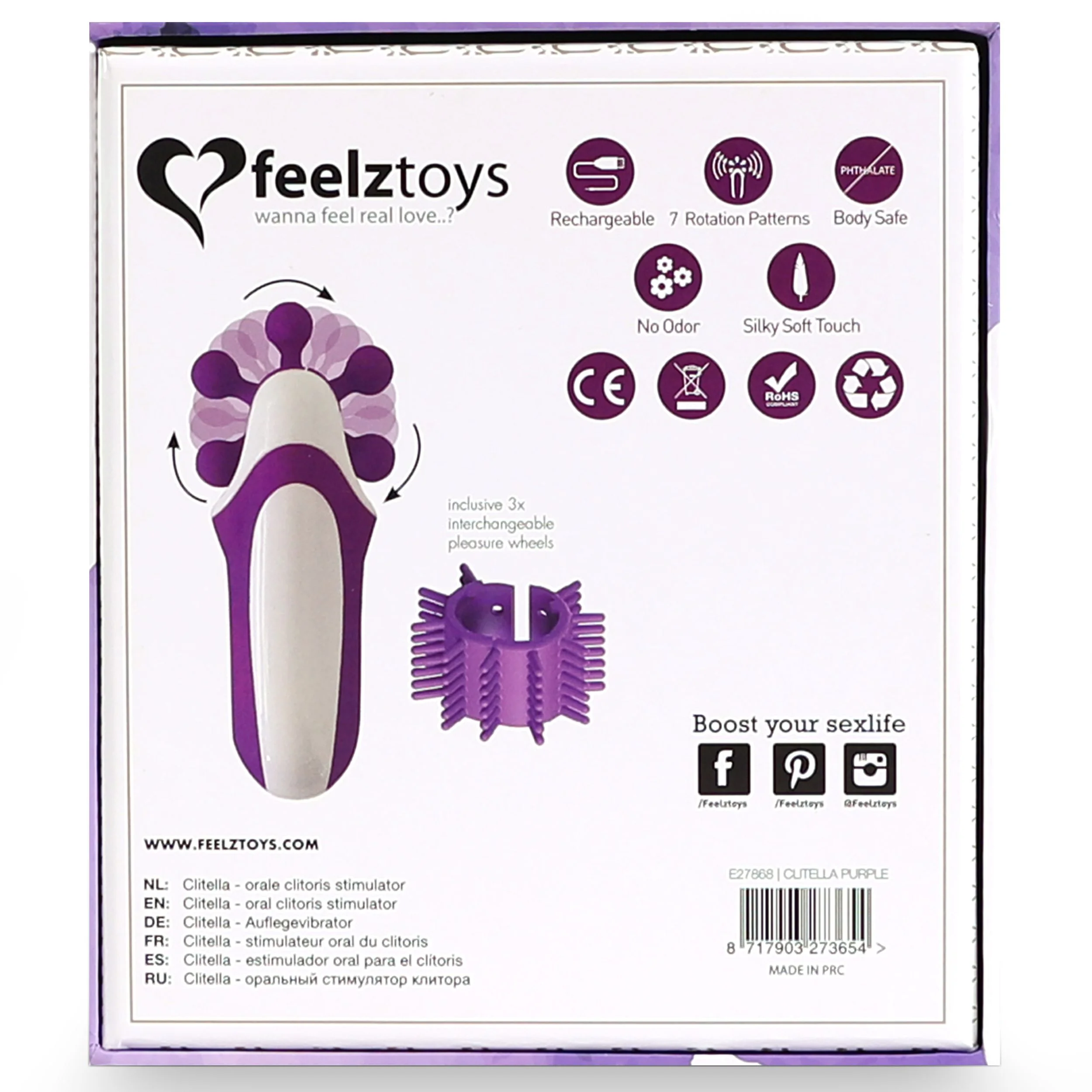 FeelzToys - Clitella Oral Clitorale Stimulator - Paars