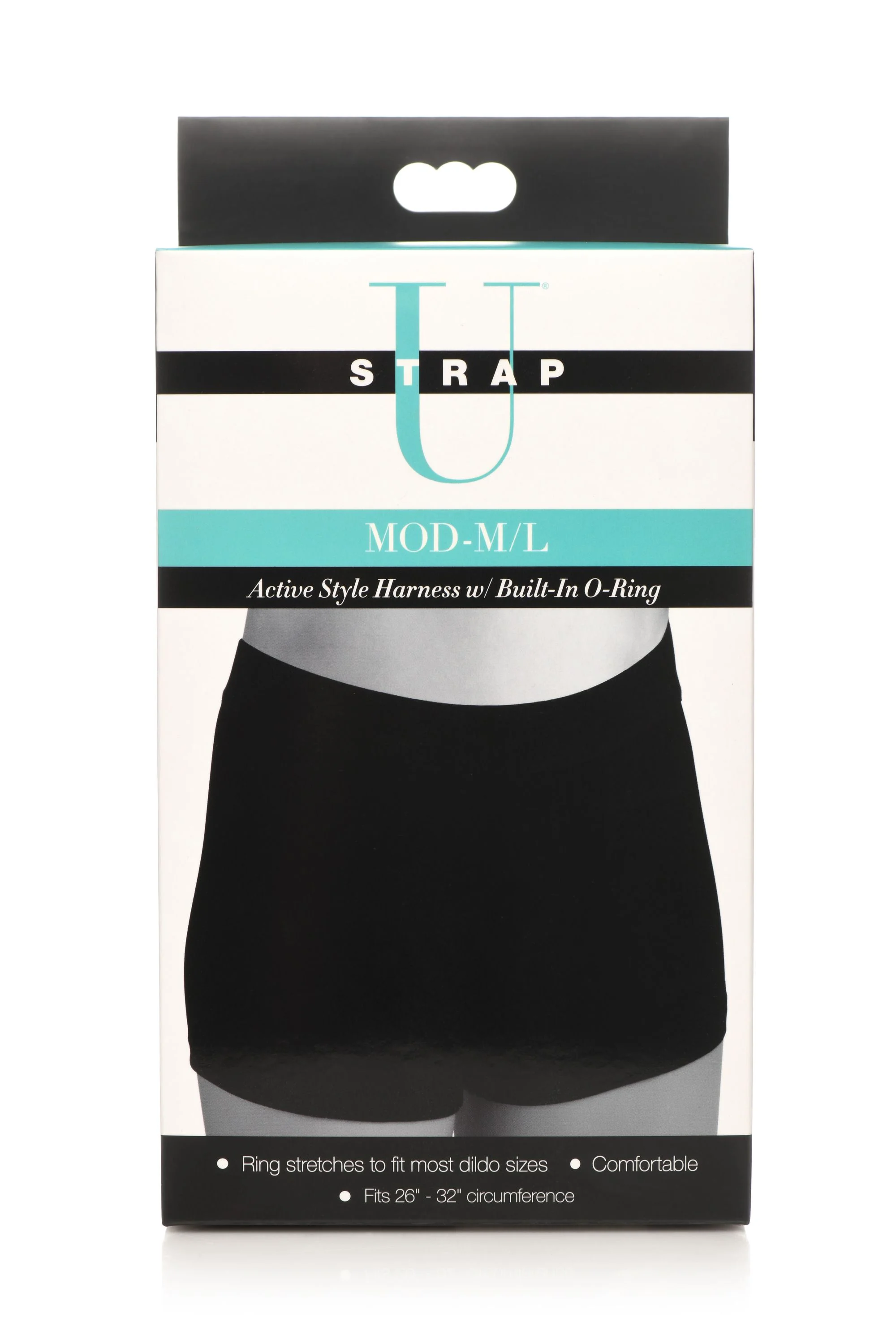 Strap U - Harnas met ingebouwde O-ring - Zwart