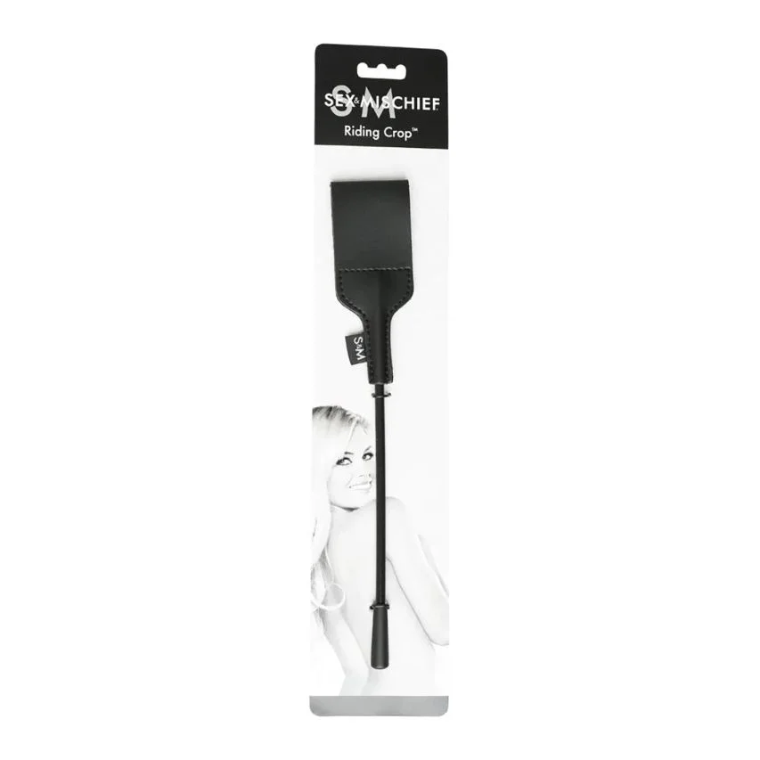 SPORTSHEETS – SEX & MISCHIEF Riding Crop – Zwart 31 cm