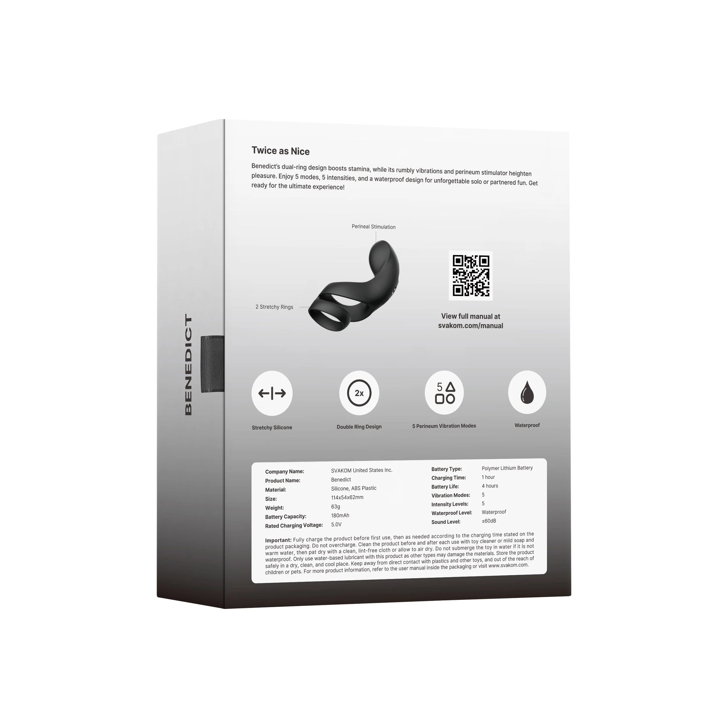 Svakom - Benedict Double Ring Perineum Stimulator