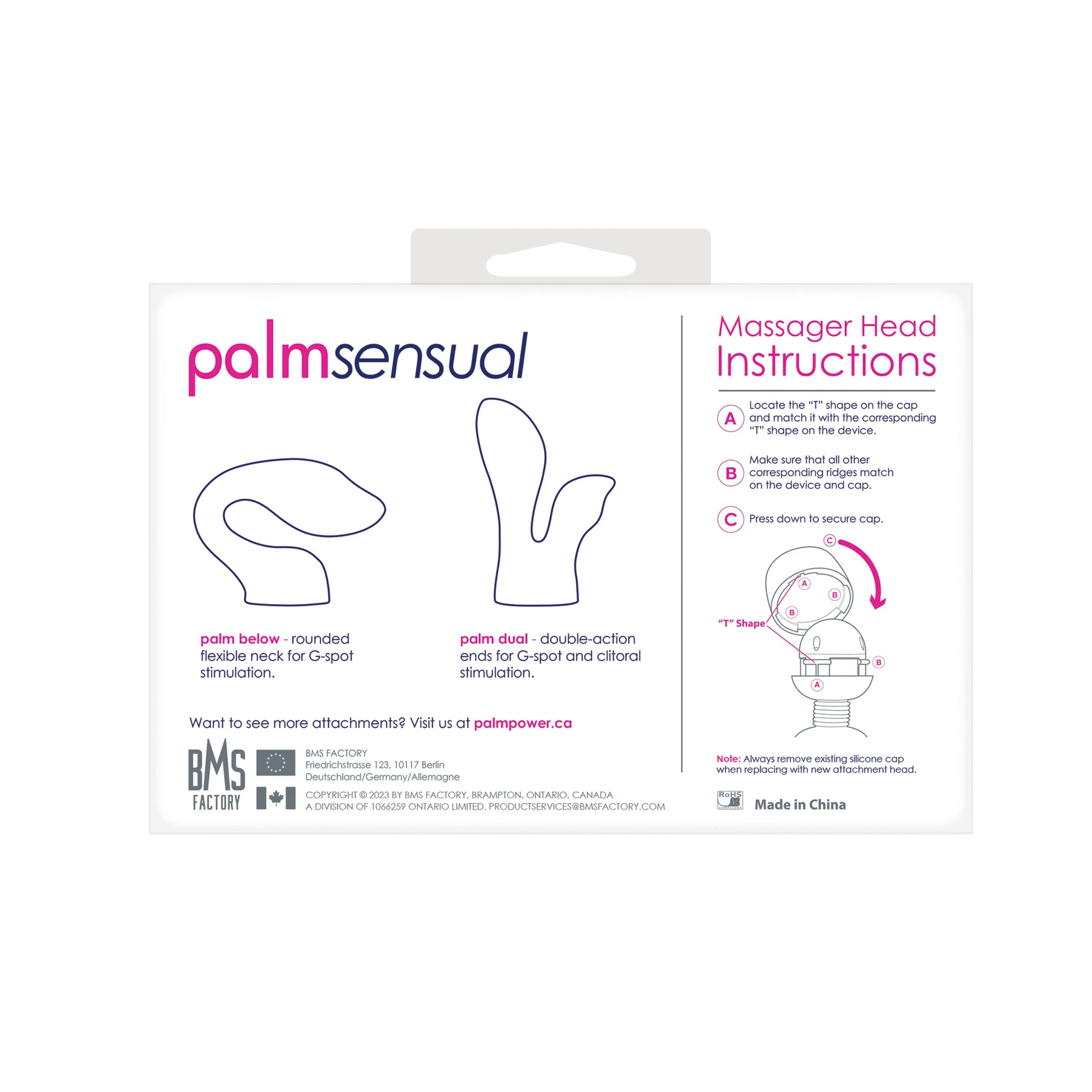 PalmPower - Wand Massager Opzetstukken PalmSensual Blauw