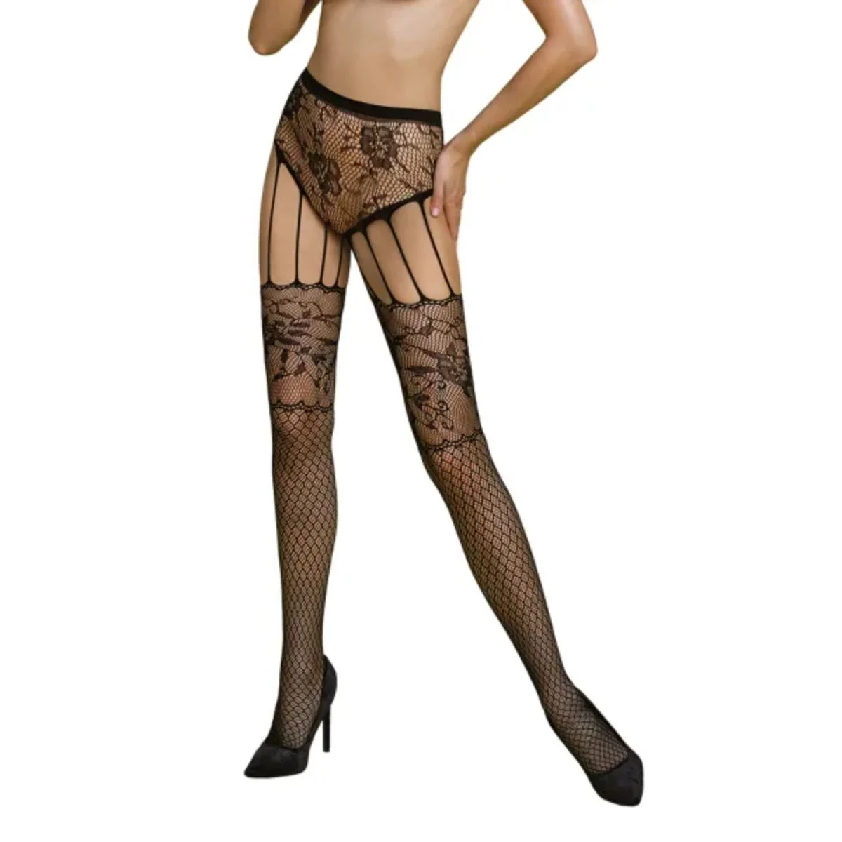 Passion ECO - S004 Bodystocking - Zwart