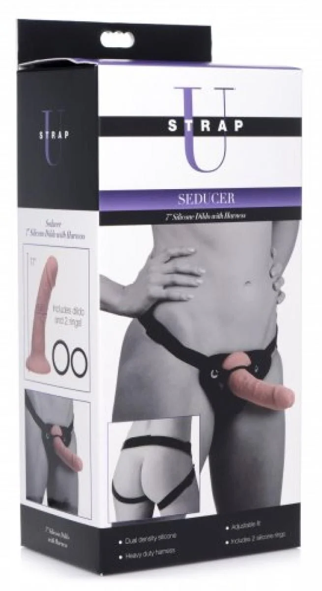 Seducer Siliconen Dildo Met Harnas - 18 cm