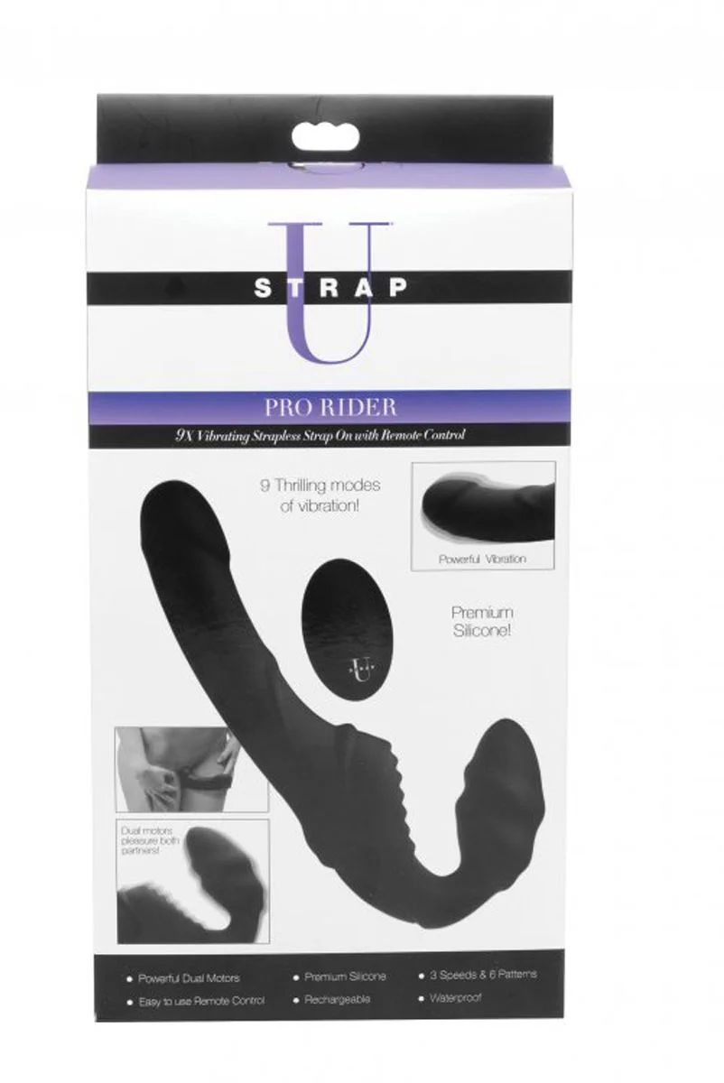 Pro Rider Strapless Strap-on Vibrator - Zwart