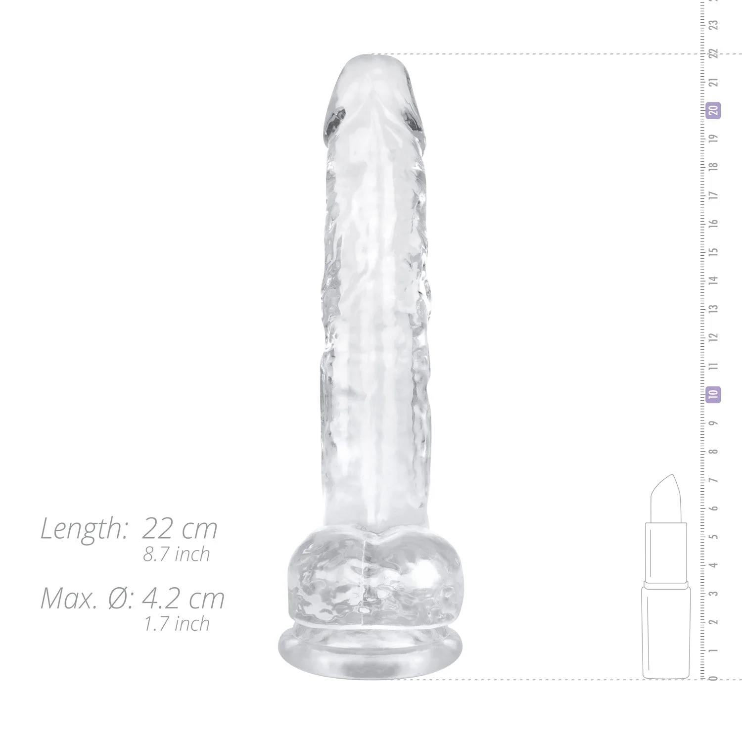 Jelly Dildo met ballen - 19 cm