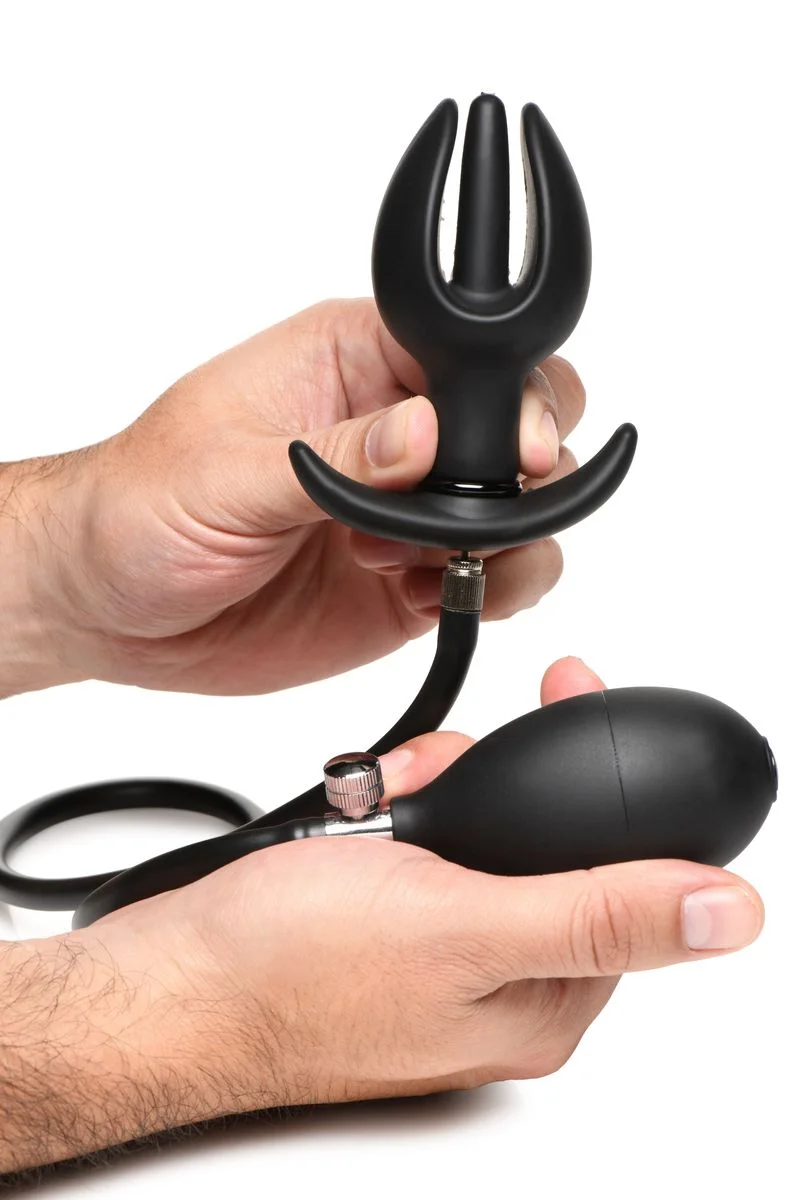 Opblaasbare Siliconen Anaal Plug - Zwart
