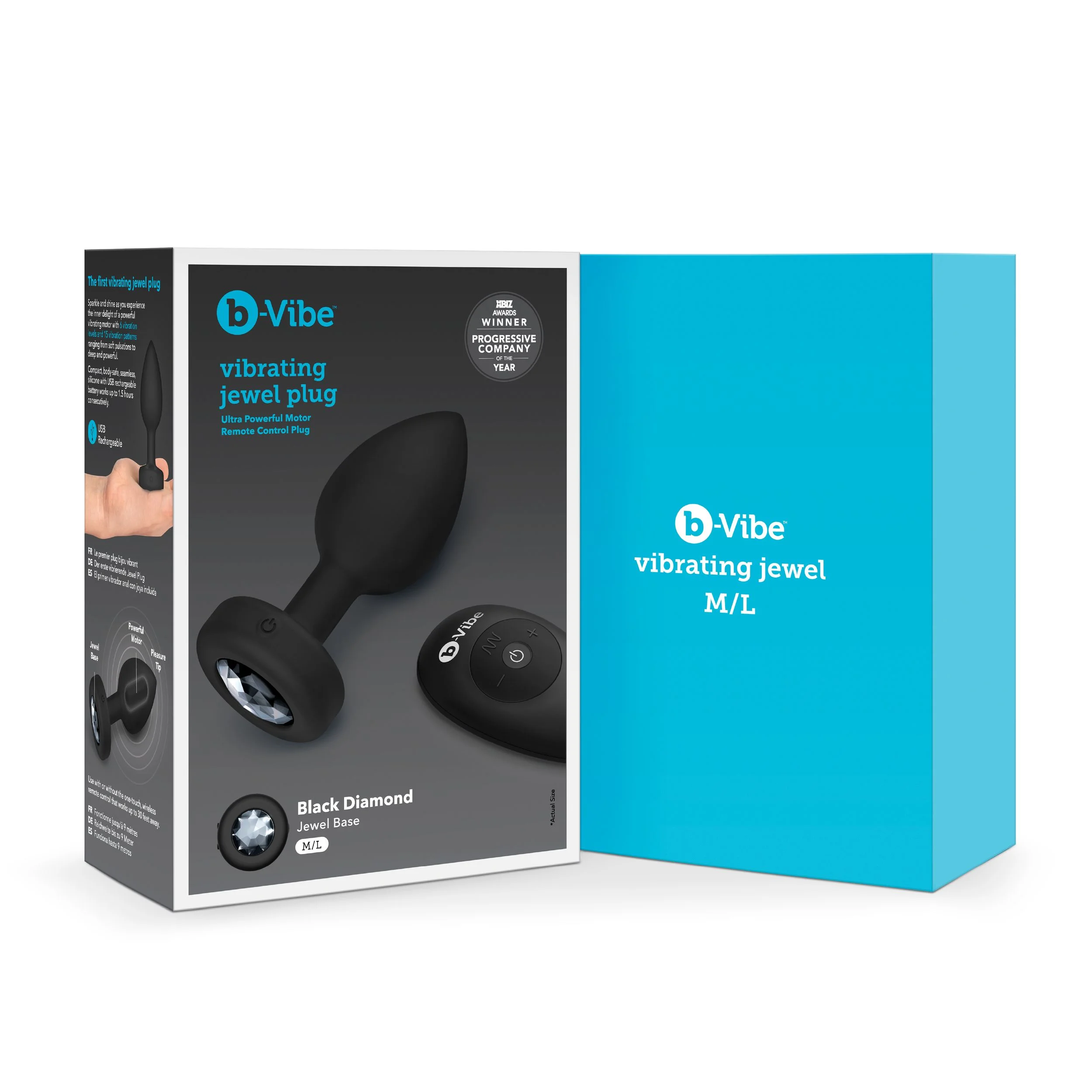 B-Vibe - Vibrerende Juwelen Plug M/L Zwart