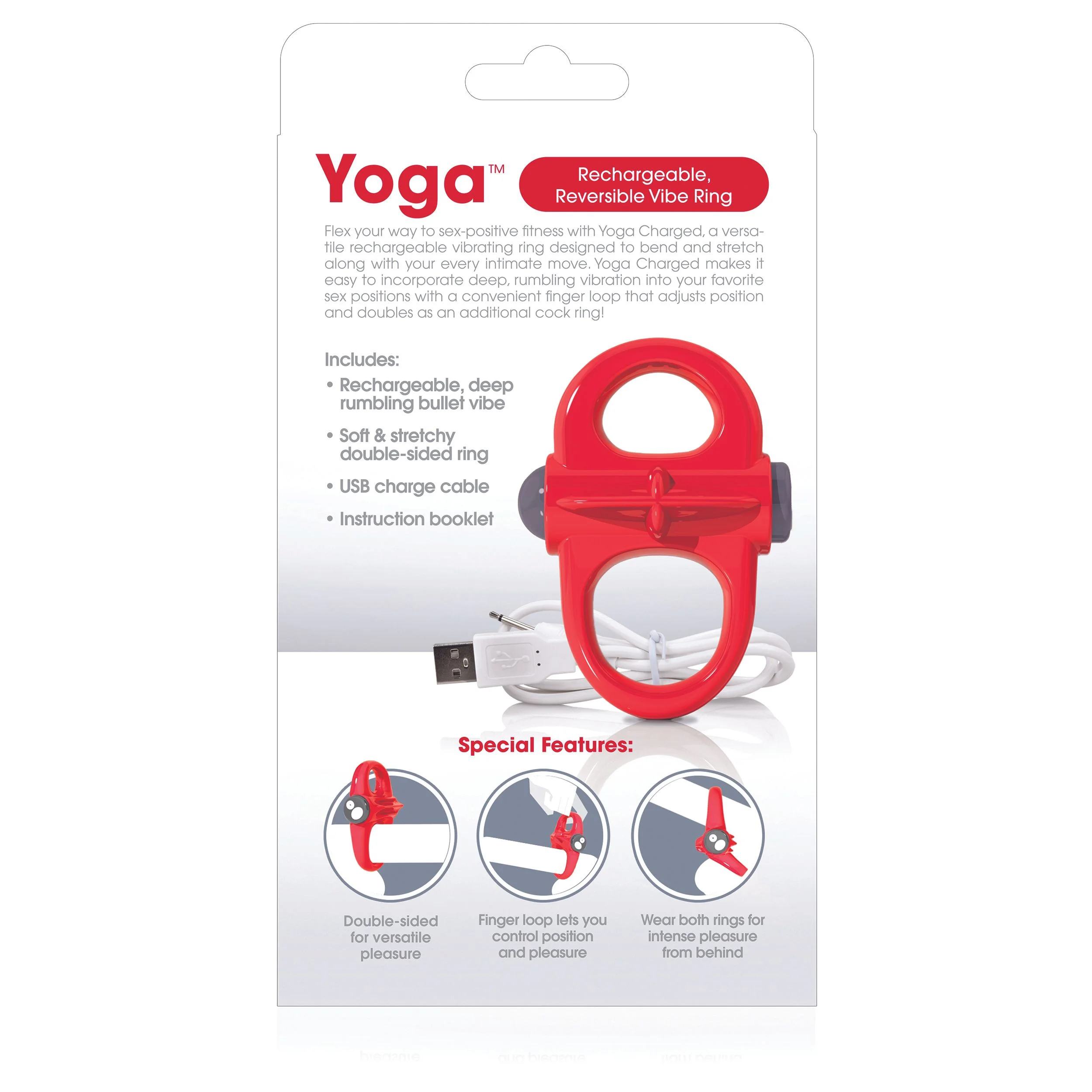 The Screaming O - Charged Yoga Vibe Ring Rood