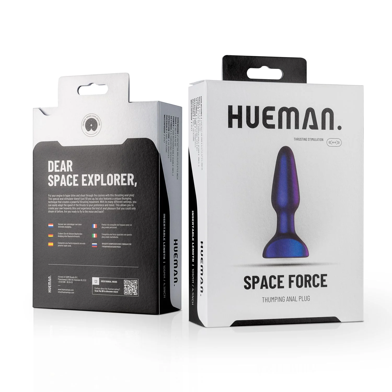 Hueman - Space Force Vibrerende en Stotende Buttplug