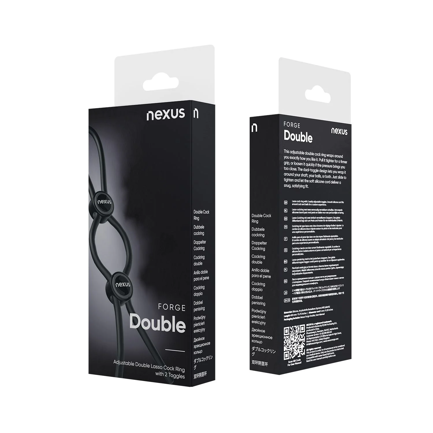 Nexus Forge - Dubbele Verstelbare Penisring - Zwart