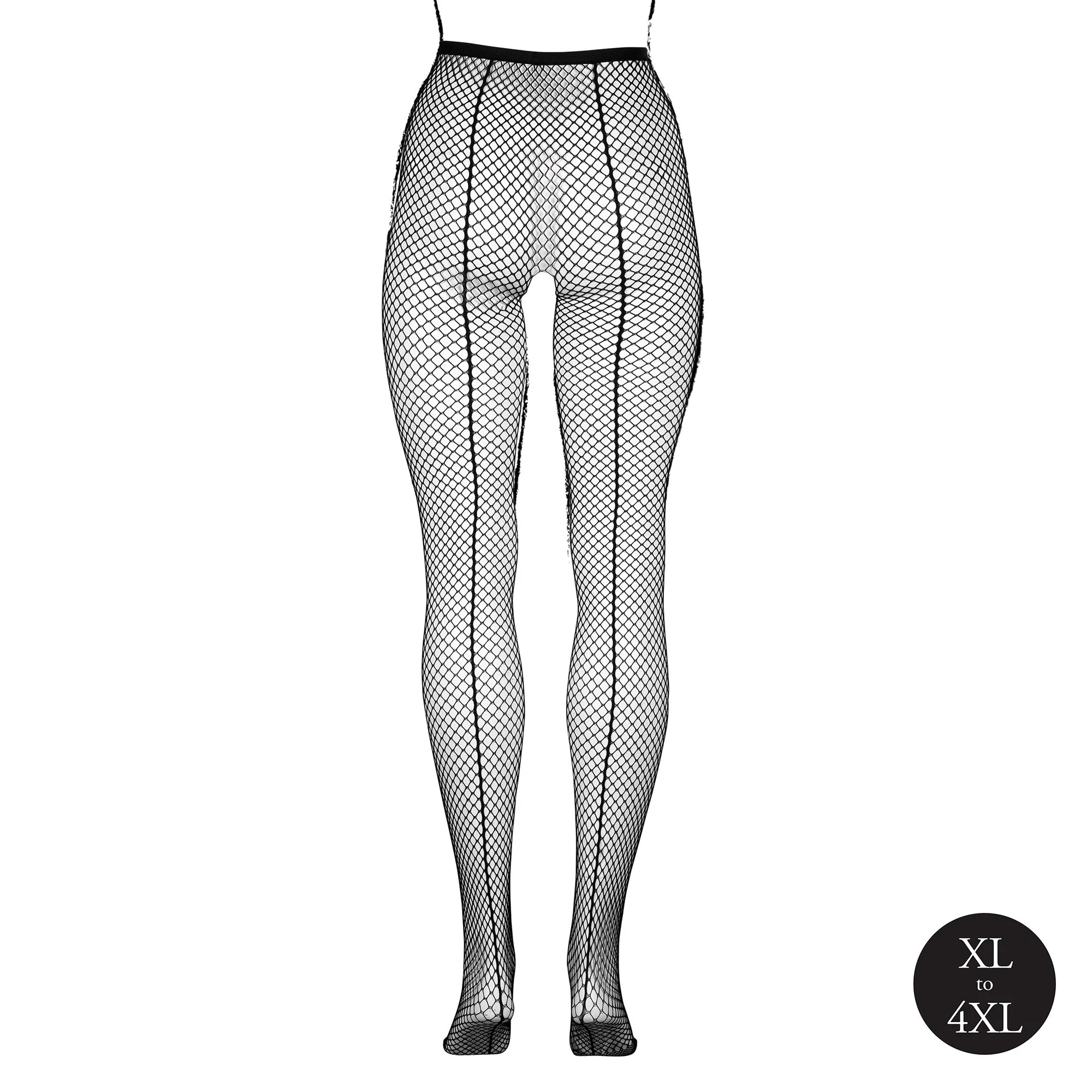 Le Desir - Panty met Fijn Visnetpatroon - Zwart