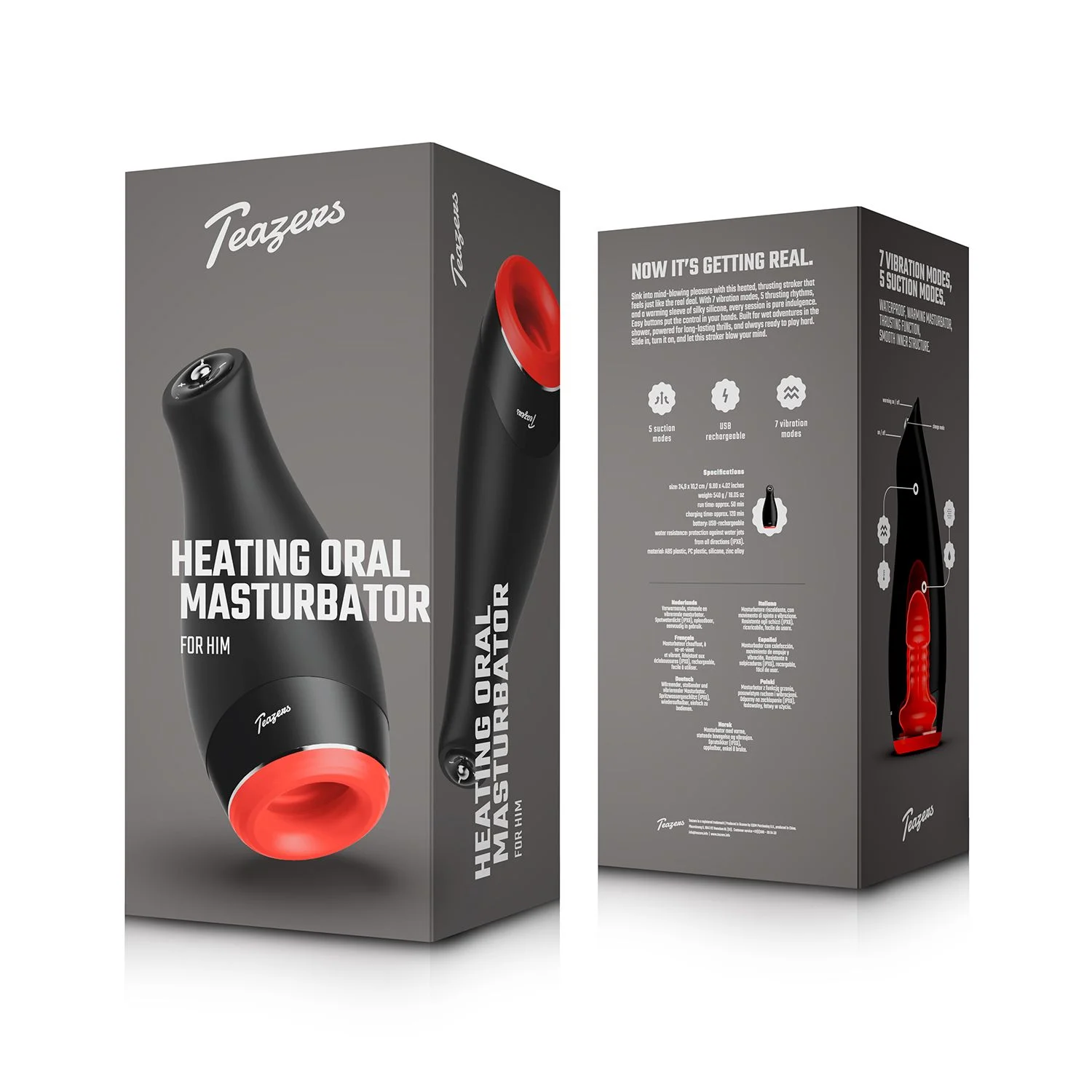 Teazers – Heating Oral Masturbator – Zwart