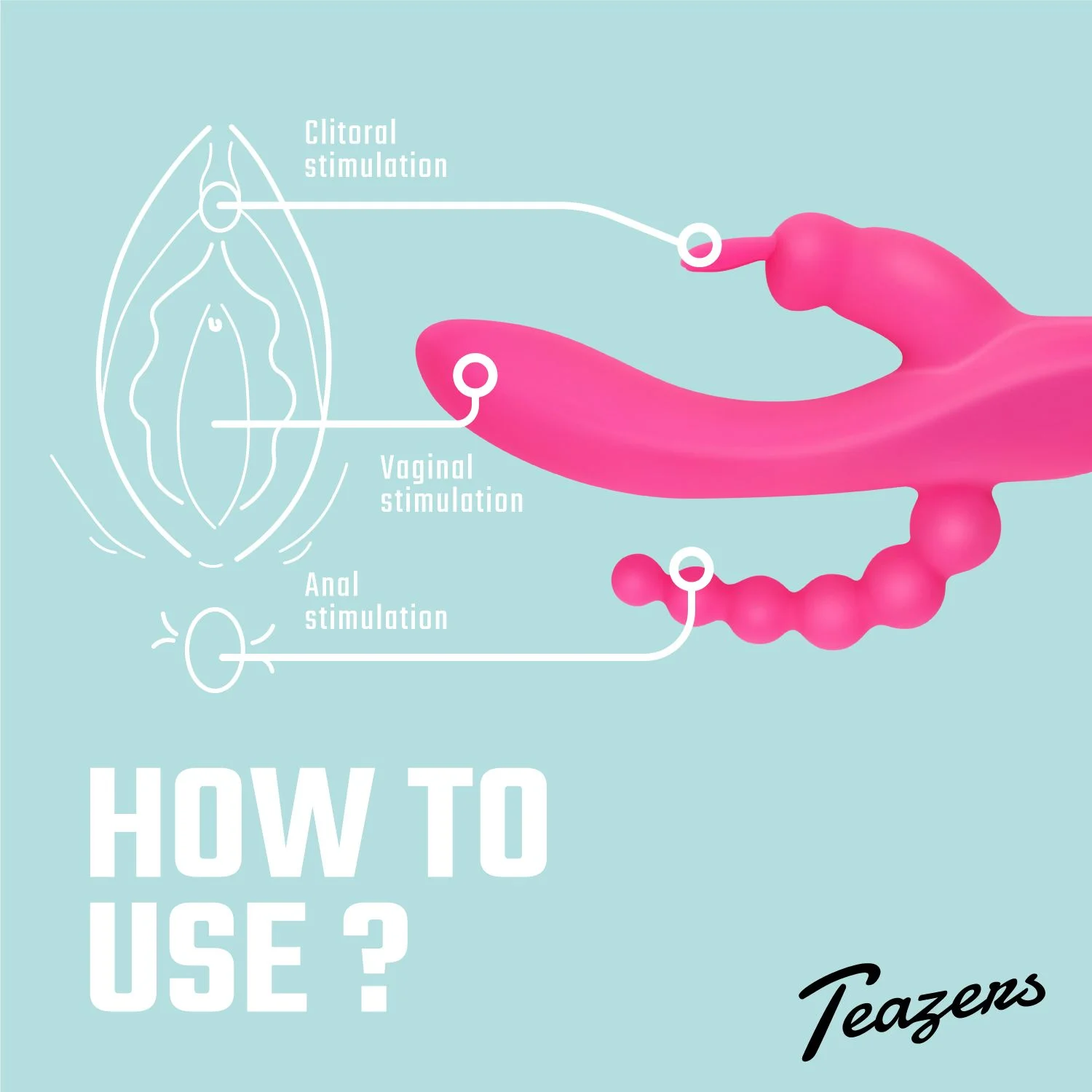 Teazers – Dubbele Rabbit Vibrator – Roze