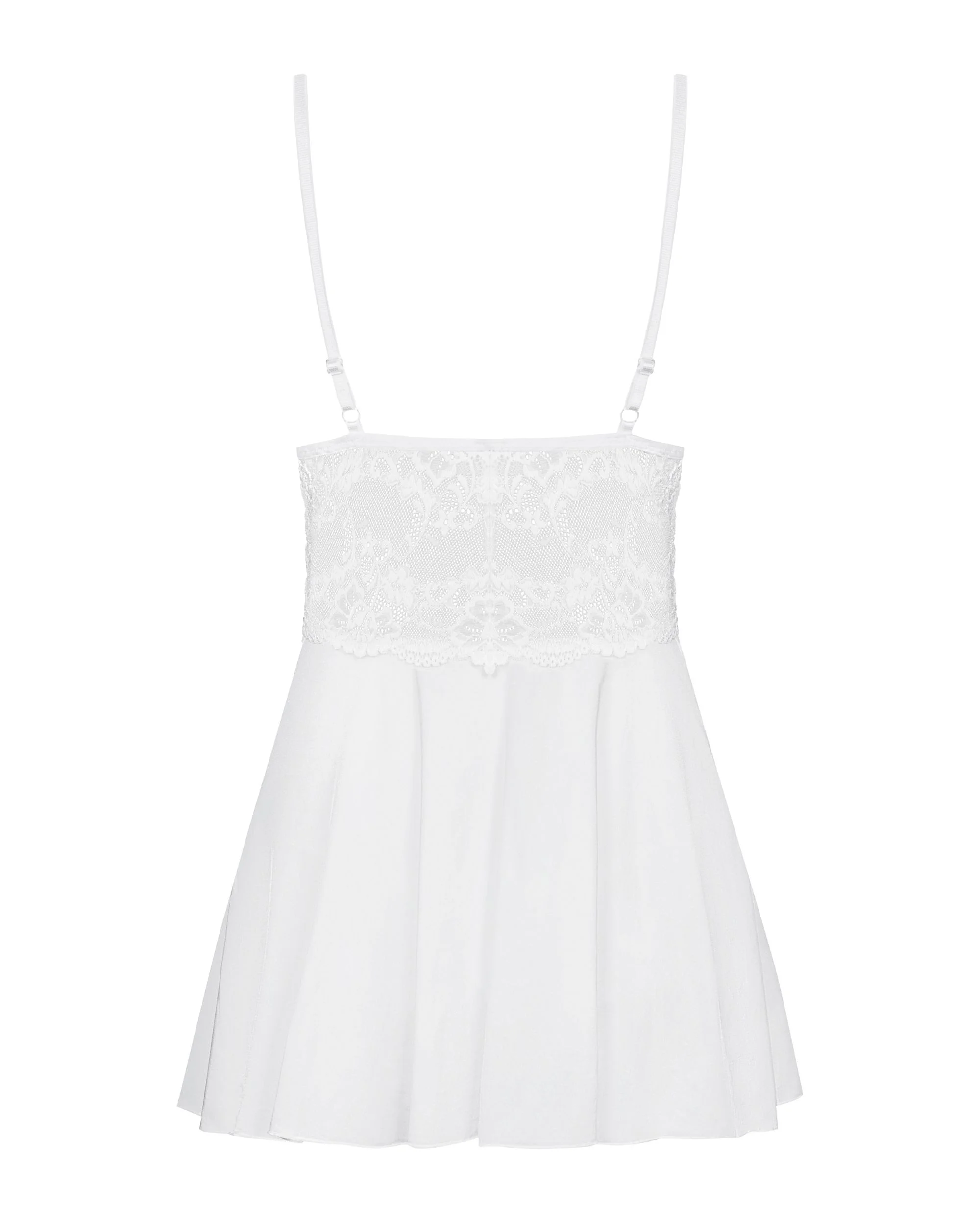 Babydoll Setje Met Kant - Wit