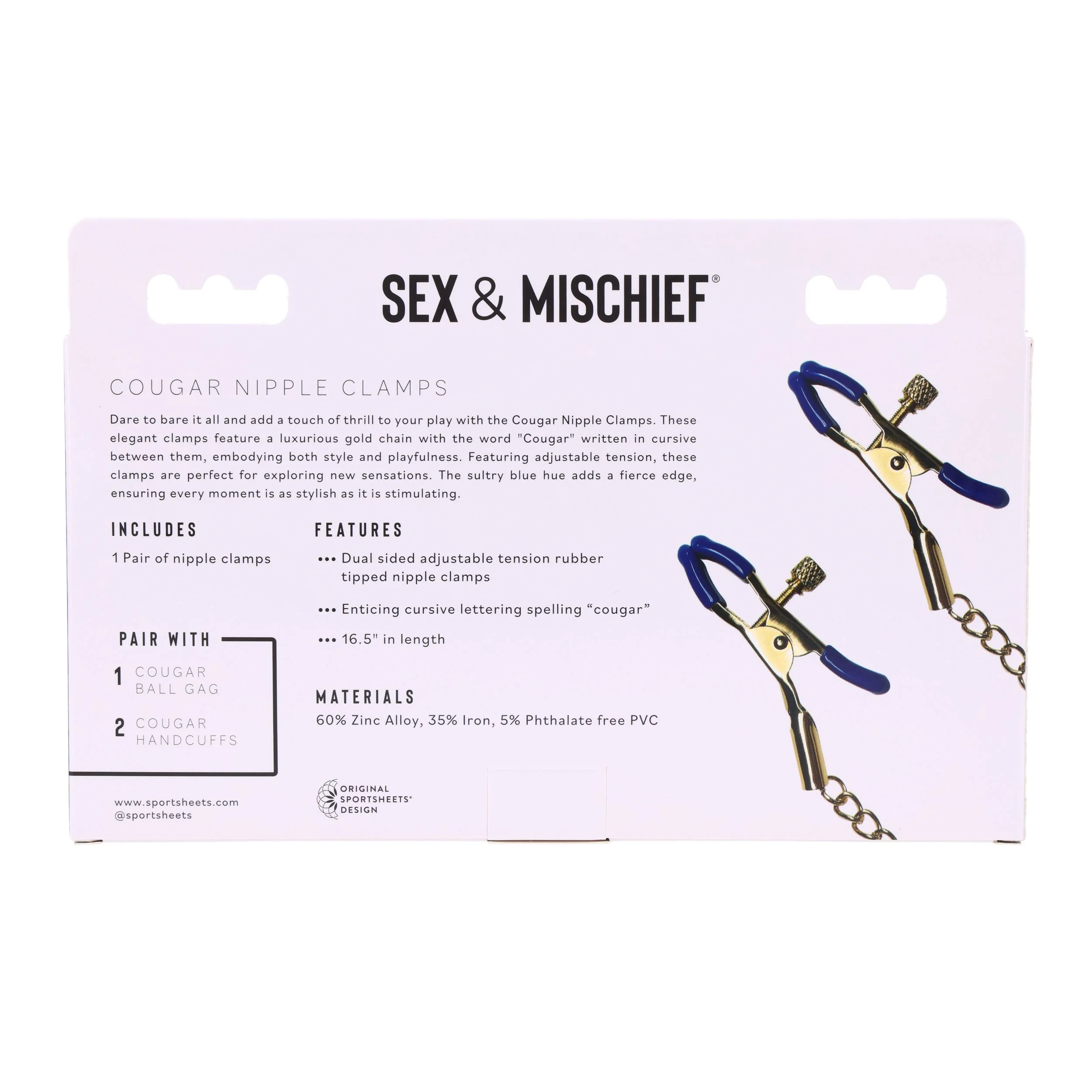 Sportsheets - Cougar Tepelklemmen - Goud
