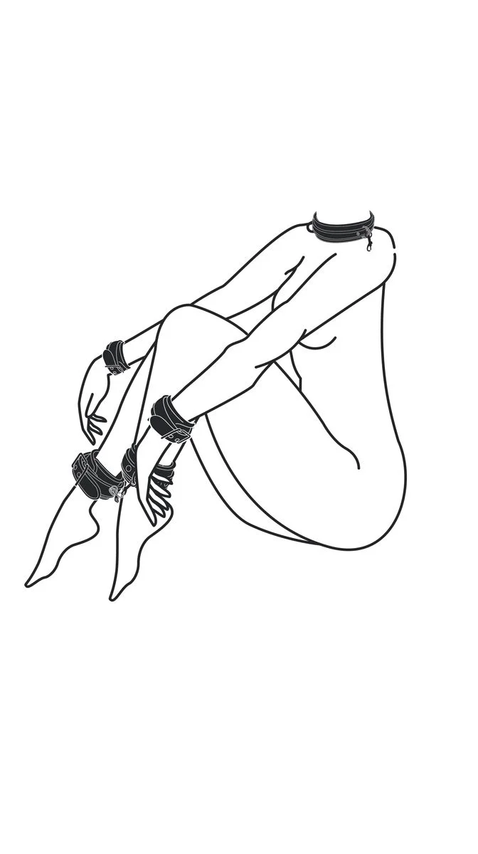 Fetish - Bondage Set - Halsband en Hand - en Enkelboeien
