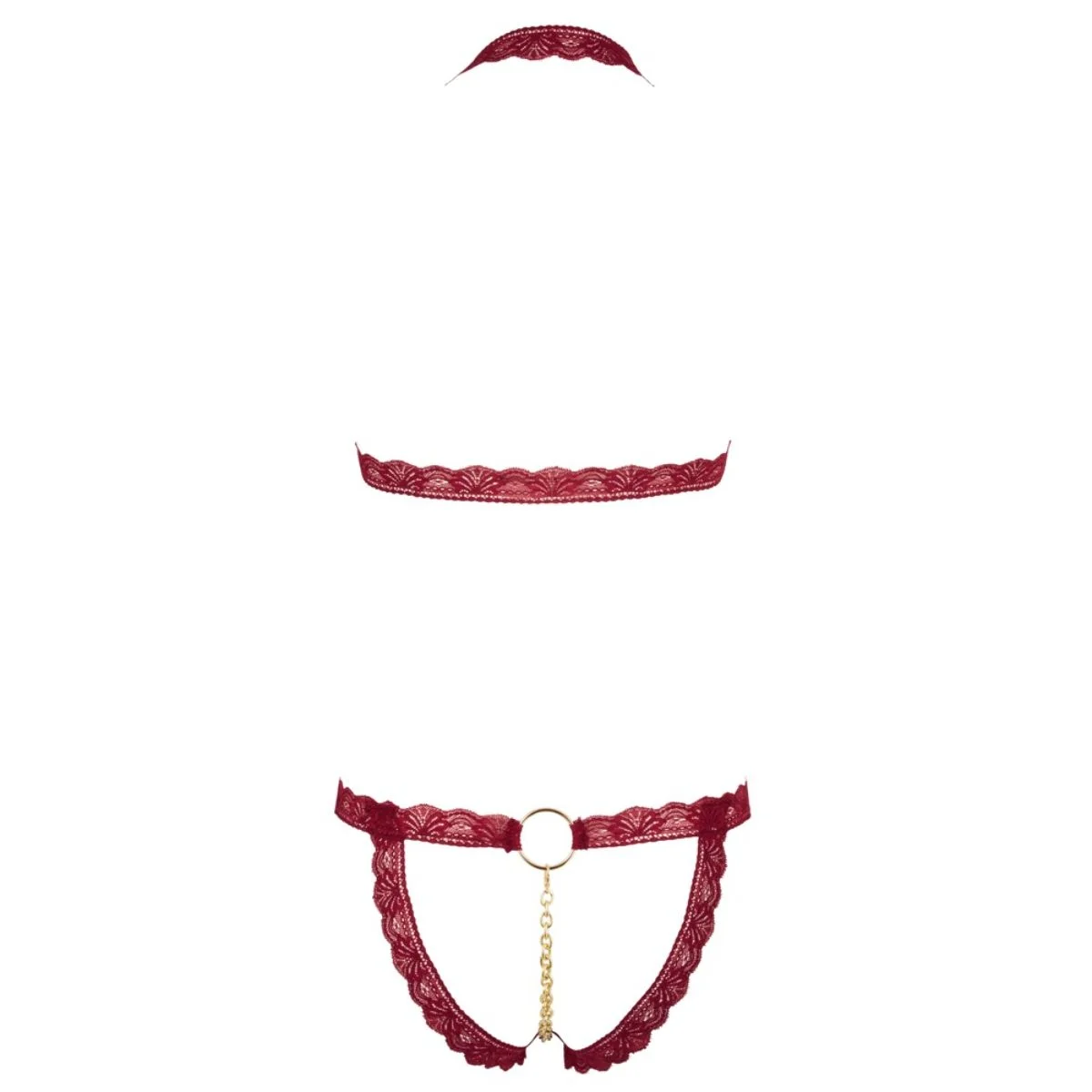 Cottelli Collection - Kanten BH-Set Open Cups - Rood