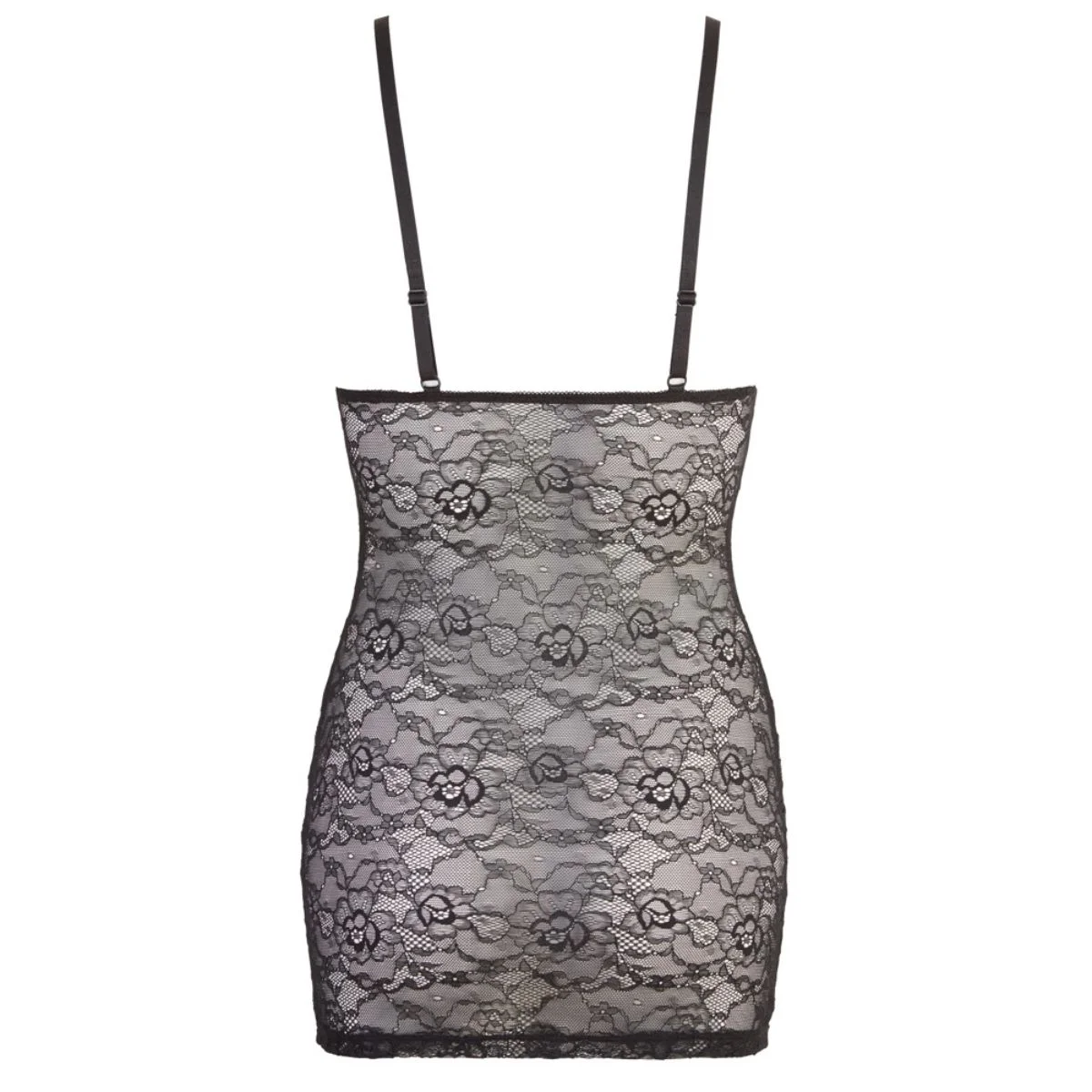 Cottelli Collection - Kanten Mini Jurk Met Rits