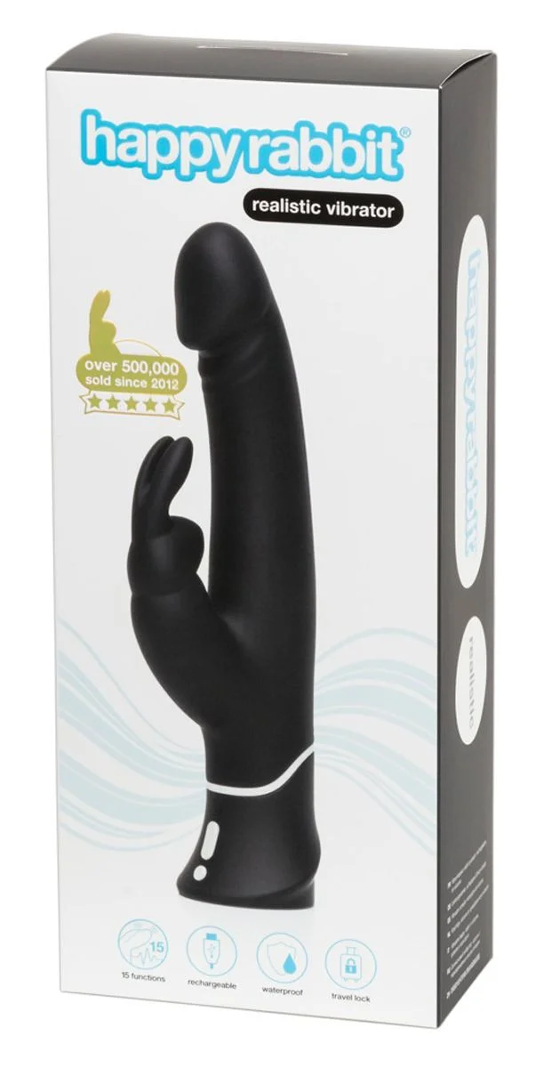 Happy Rabbit – Realistic Rabbit Vibrator – Zwart