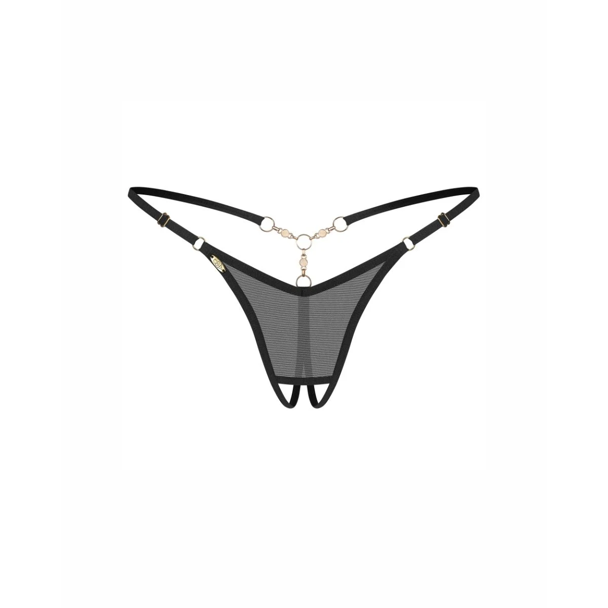 Obsessive - Oxaria Open Kruis String - Zwart