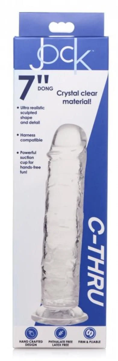 Jock C-Thru Transparante Dildo - 20 cm.