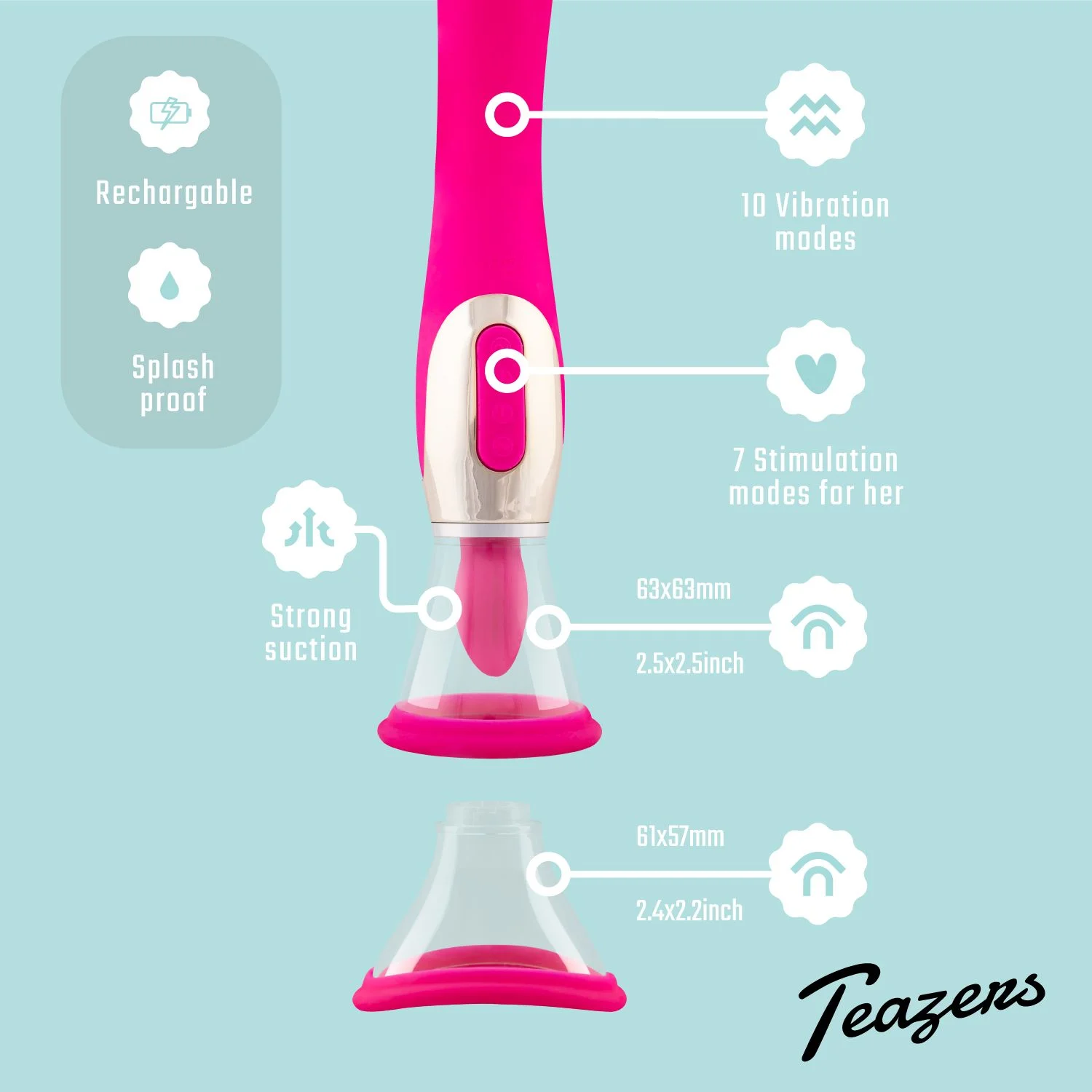 Teazers - Pleasure Pump Met G-Spot Vibrator - Roze